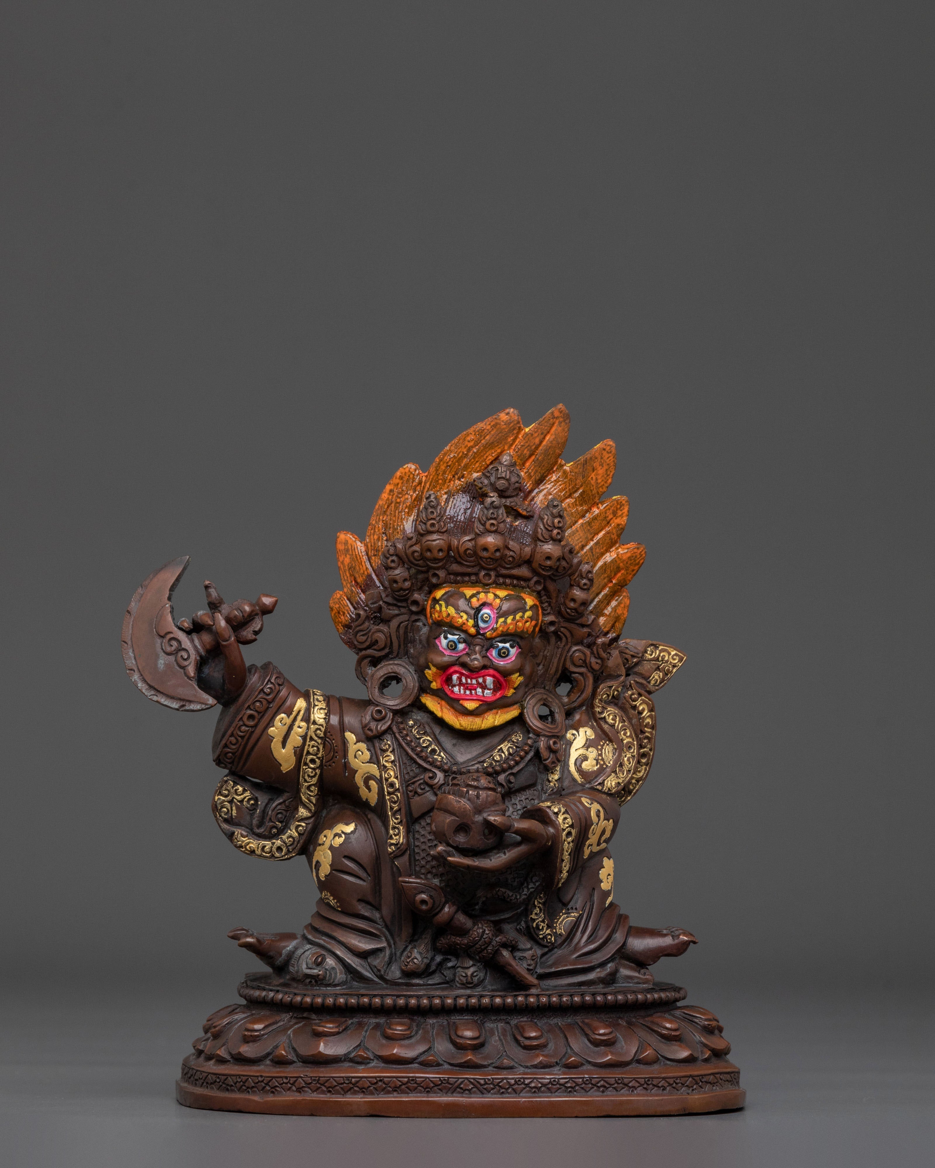 Formidable Buddhist Protector Mahakala Bernakchen Statue