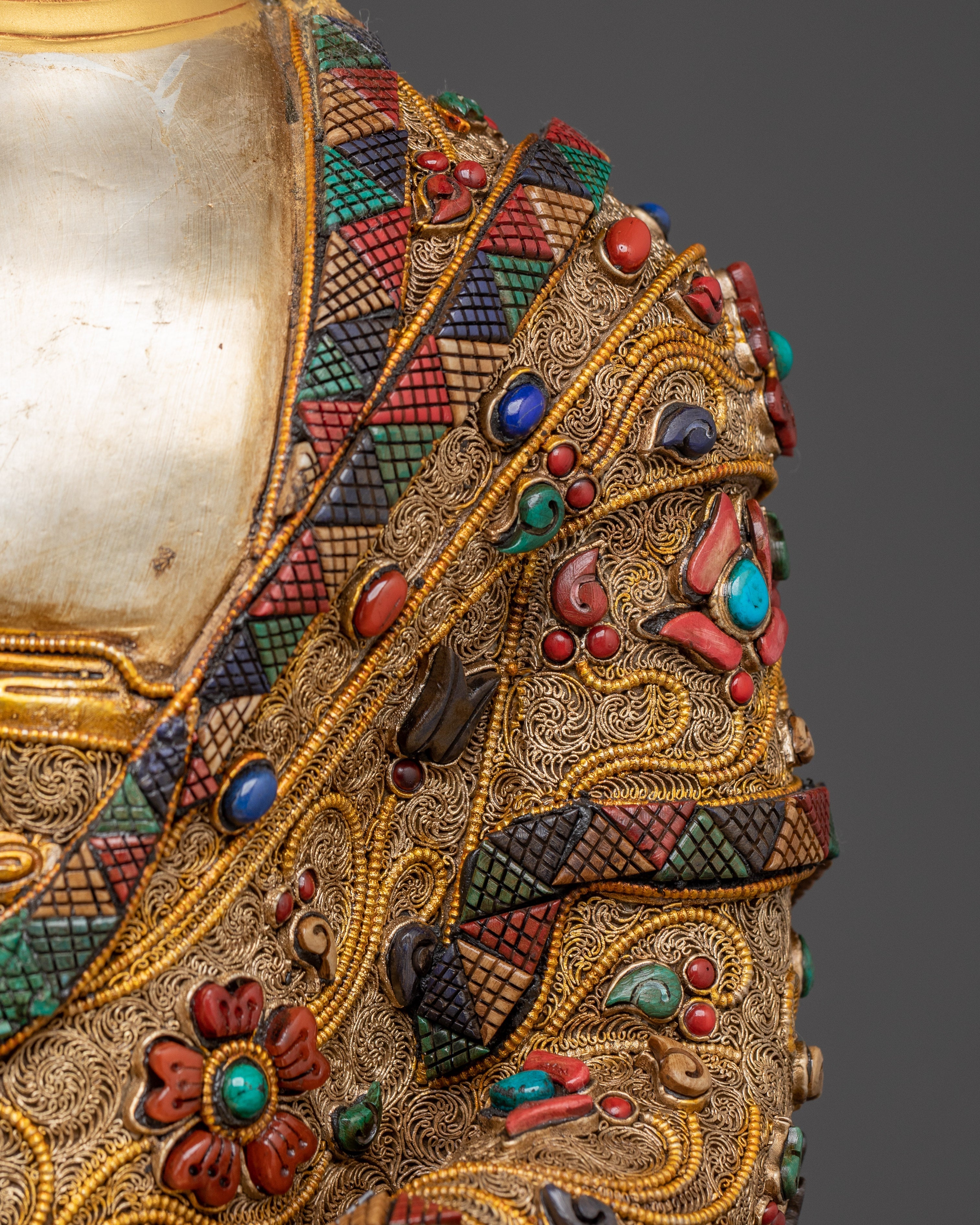 Shakyamuni Buddha Handcrafted Statue | Gold-Plated Tibetan Sacred Art