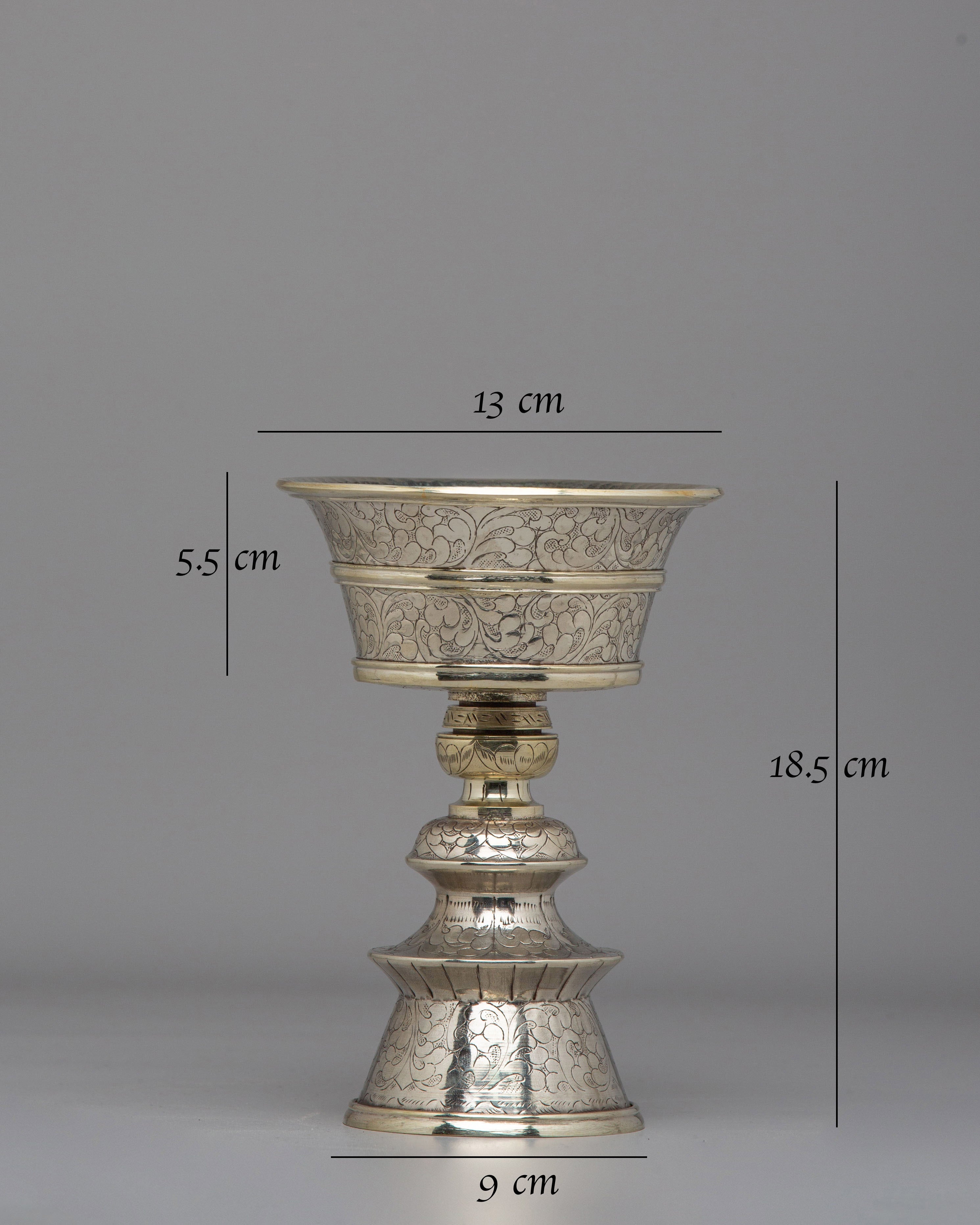 Tibetan Butter Lamp For Altars | Offering Lamps for Meditation & Altar Use