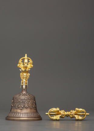 Tibetan Bronze Vajra & Bell Set