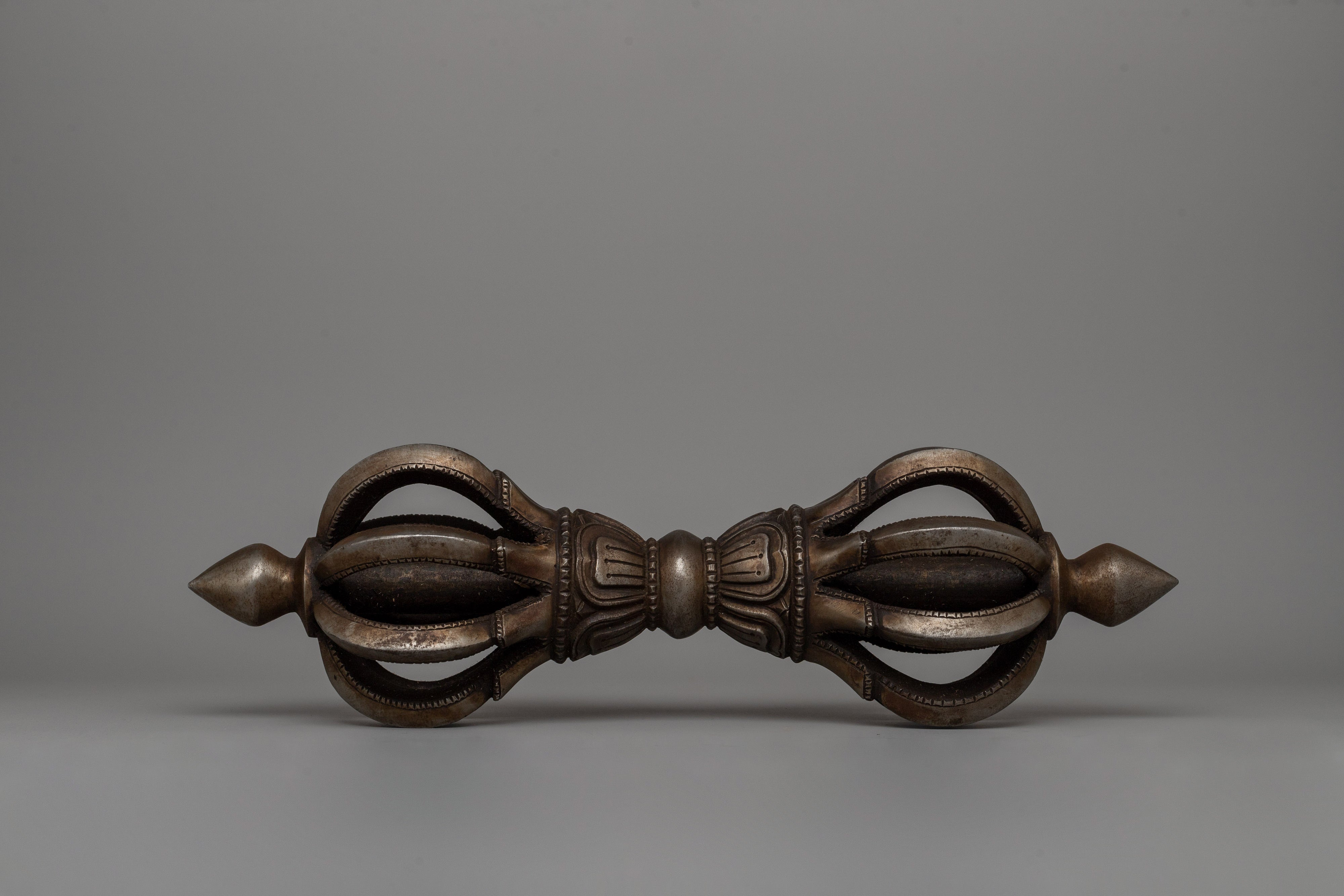 Iron Vajra with Wooden Base |  Rituals and Spiritual Decor