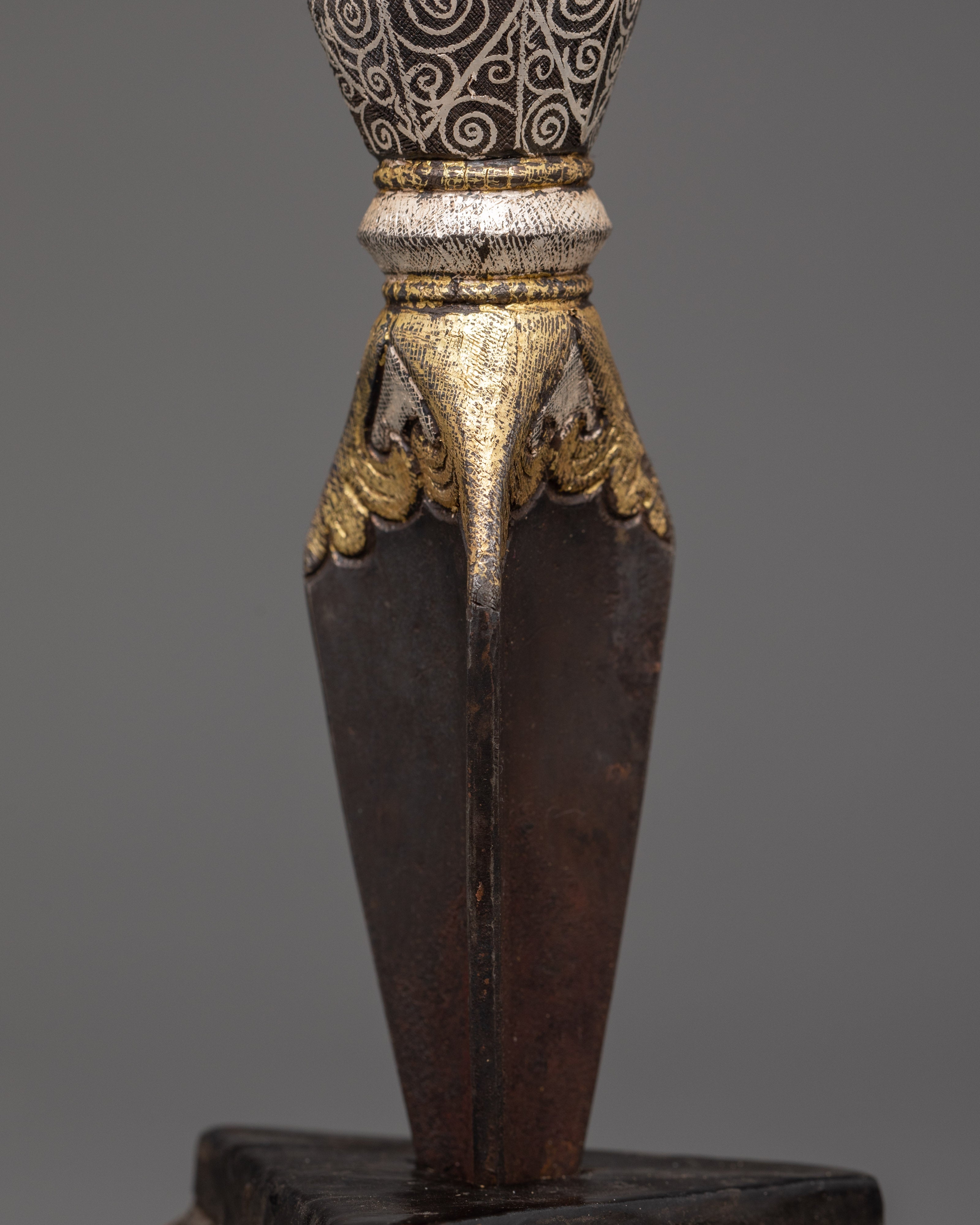 Brass Inlaid Phurba | Tibetan Dagger for Ritual Protection