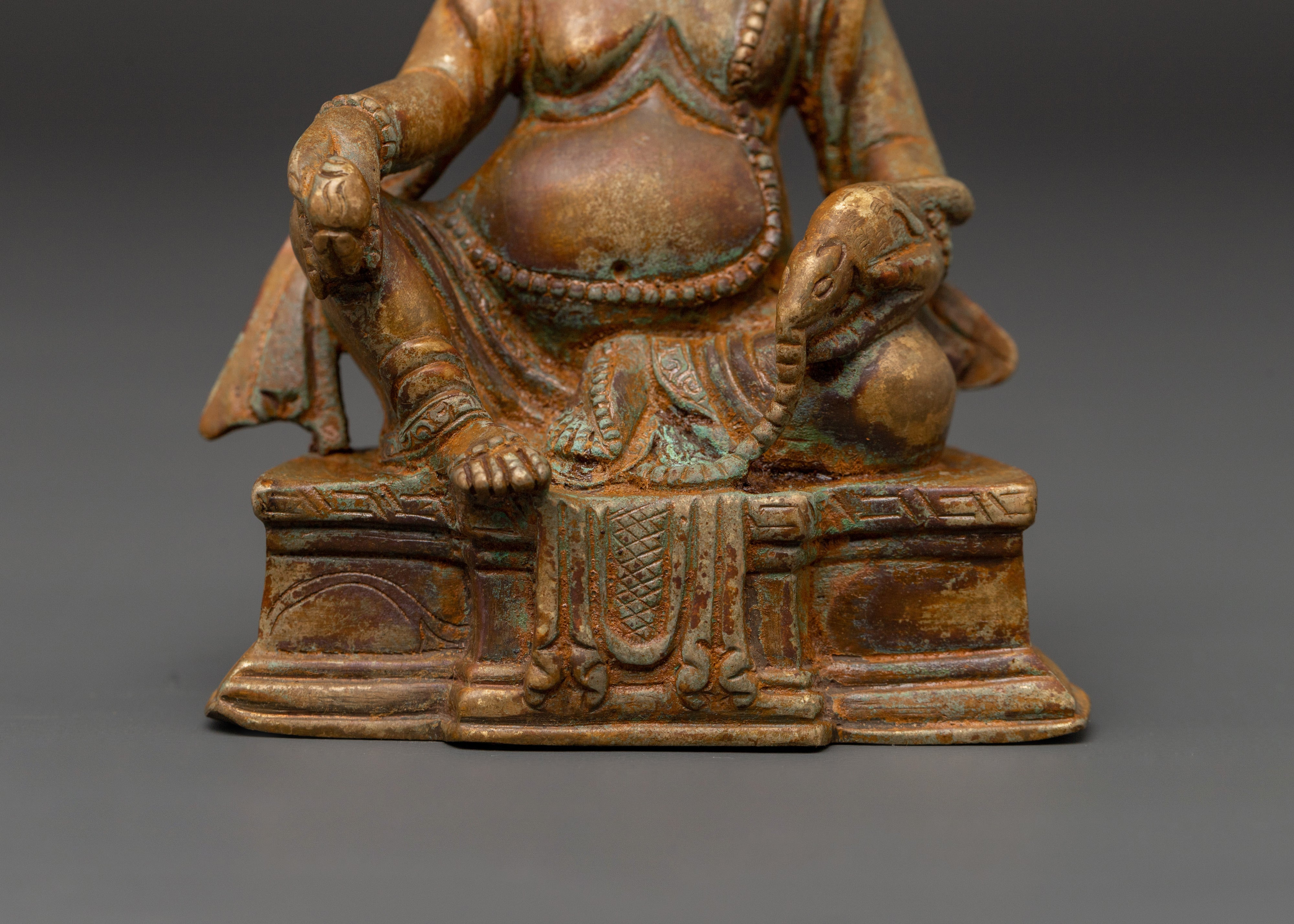 Dzambala Wealth Deity Copper Statue | Traditional Tibetan Deity of Abundance