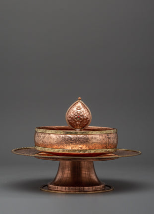Copper Tibetan Mandala Offering Set | Tibetan Ritual Altar Item