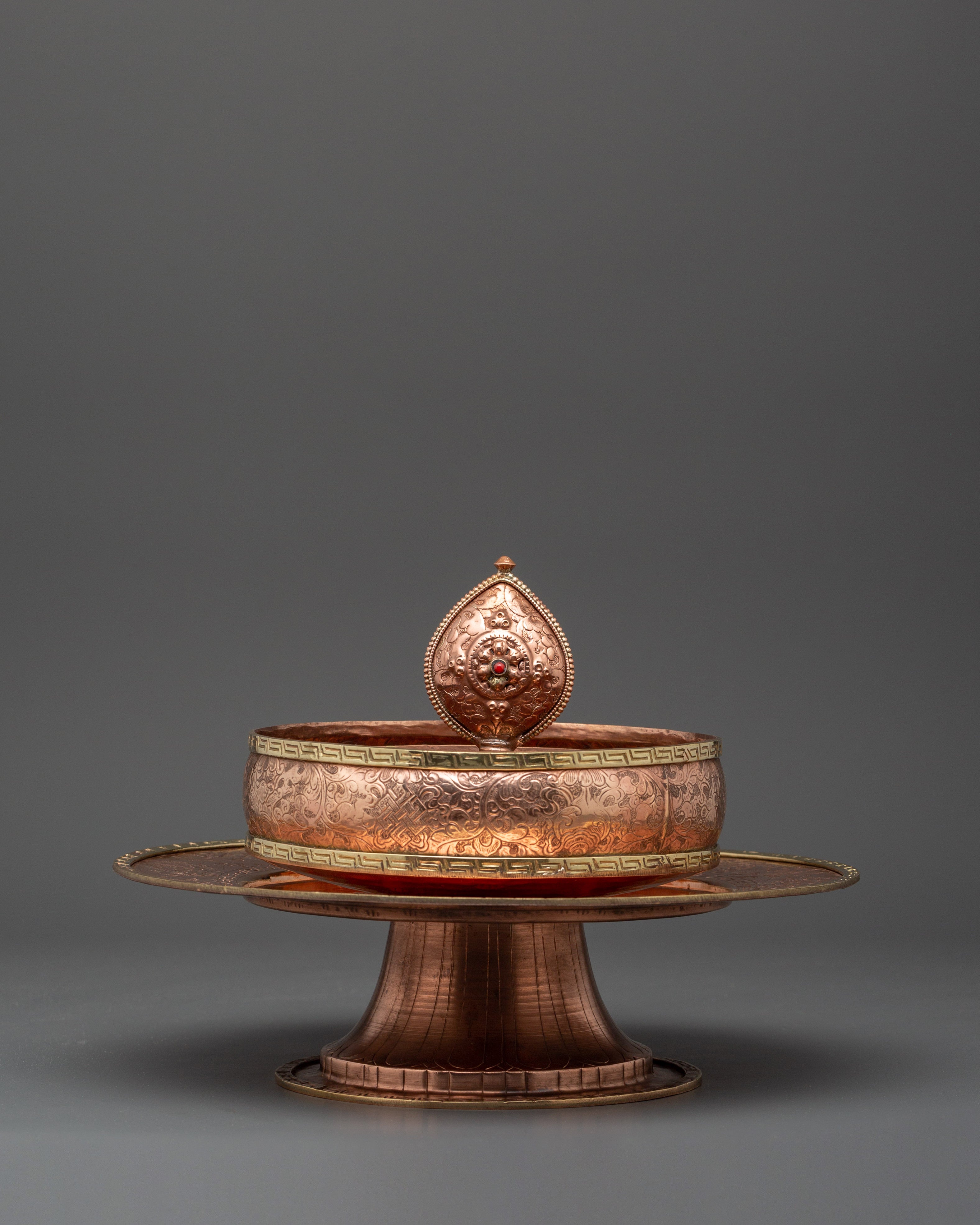 Copper Tibetan Mandala Offering Set | Tibetan Ritual Altar Item