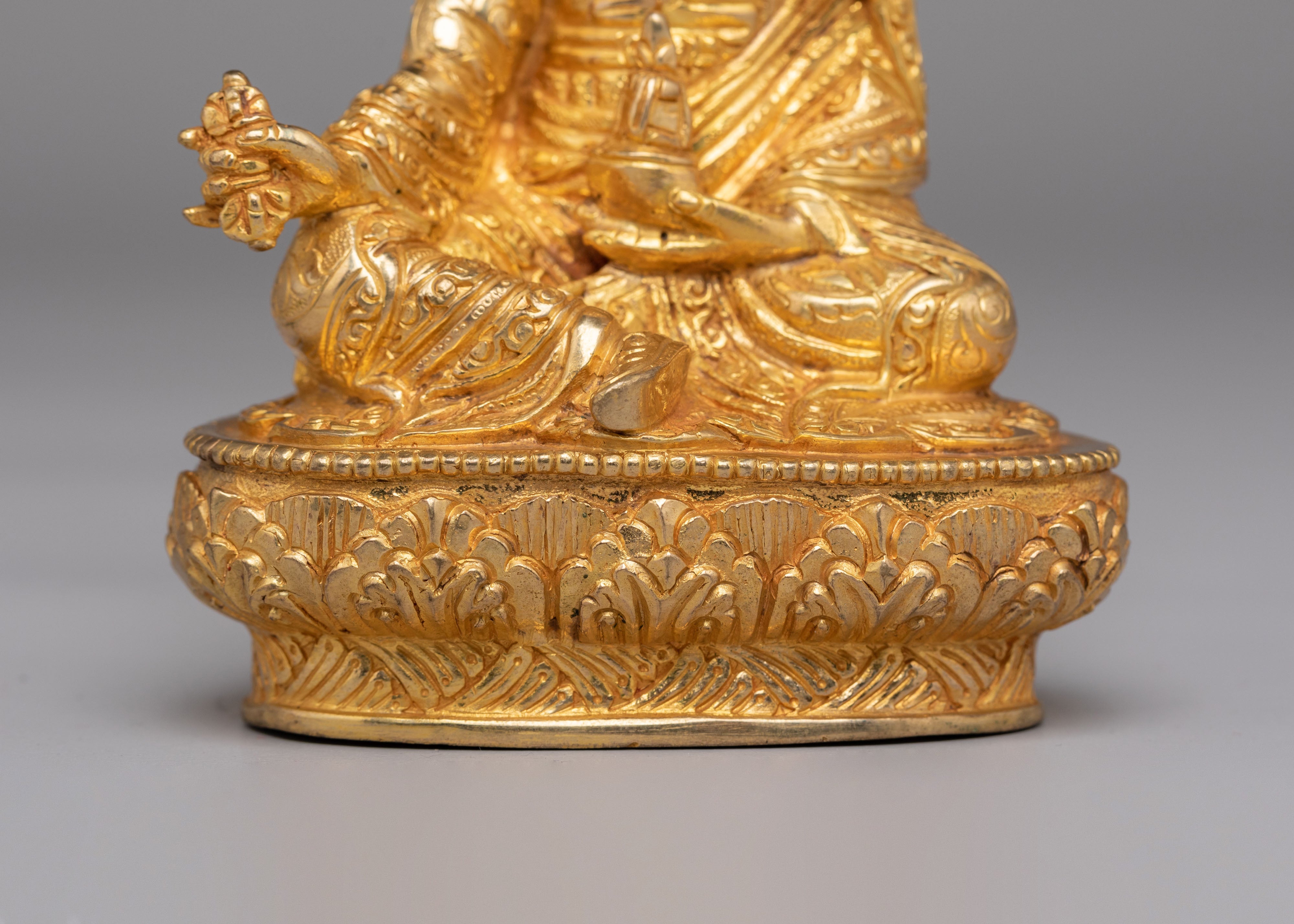 Handmade Altar Guru Rinpoche Statue | Tibetan Padmasambhava Art