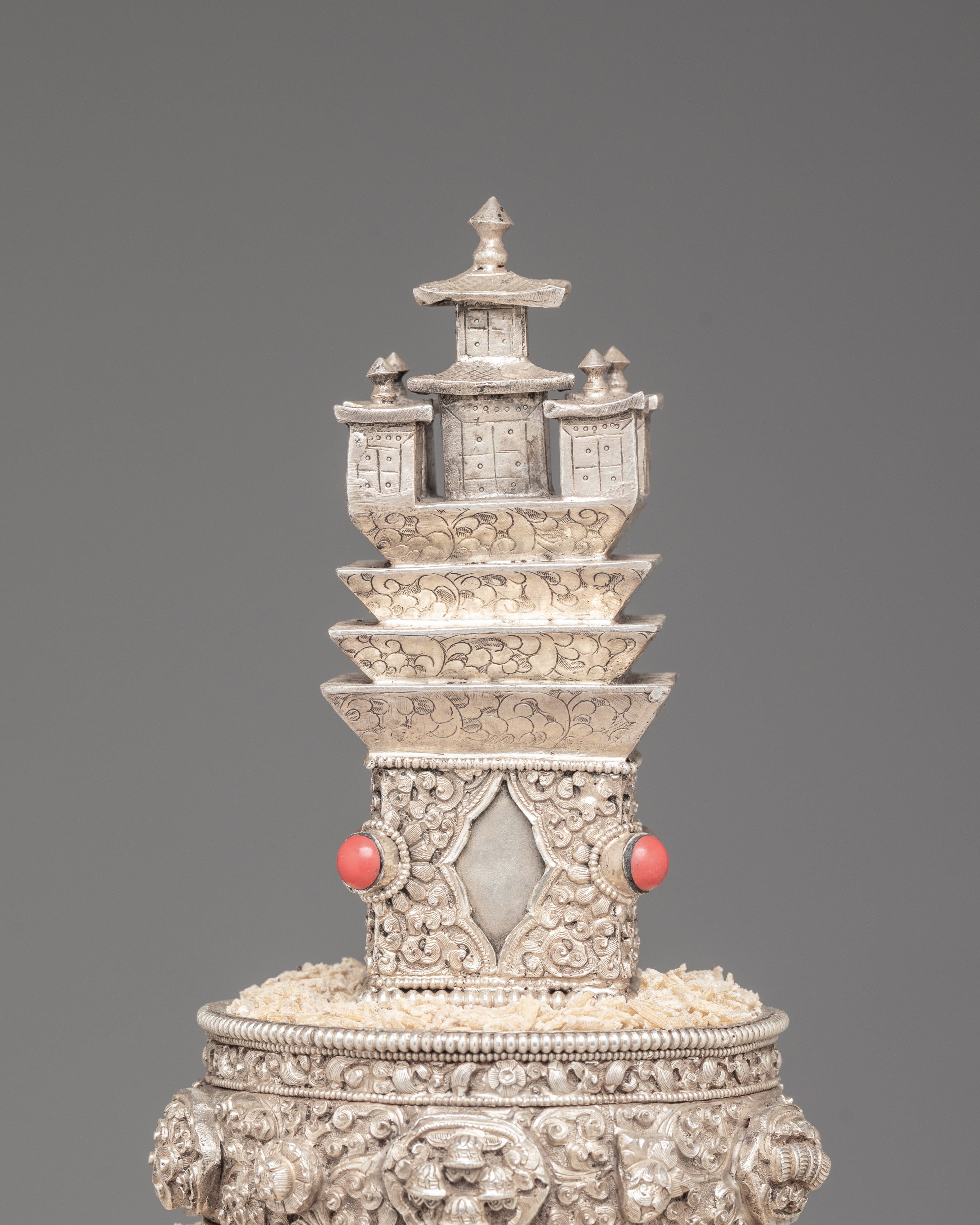 Traditional Tibetan Silver Mandala Set | Sacred Buddhist Offering Set