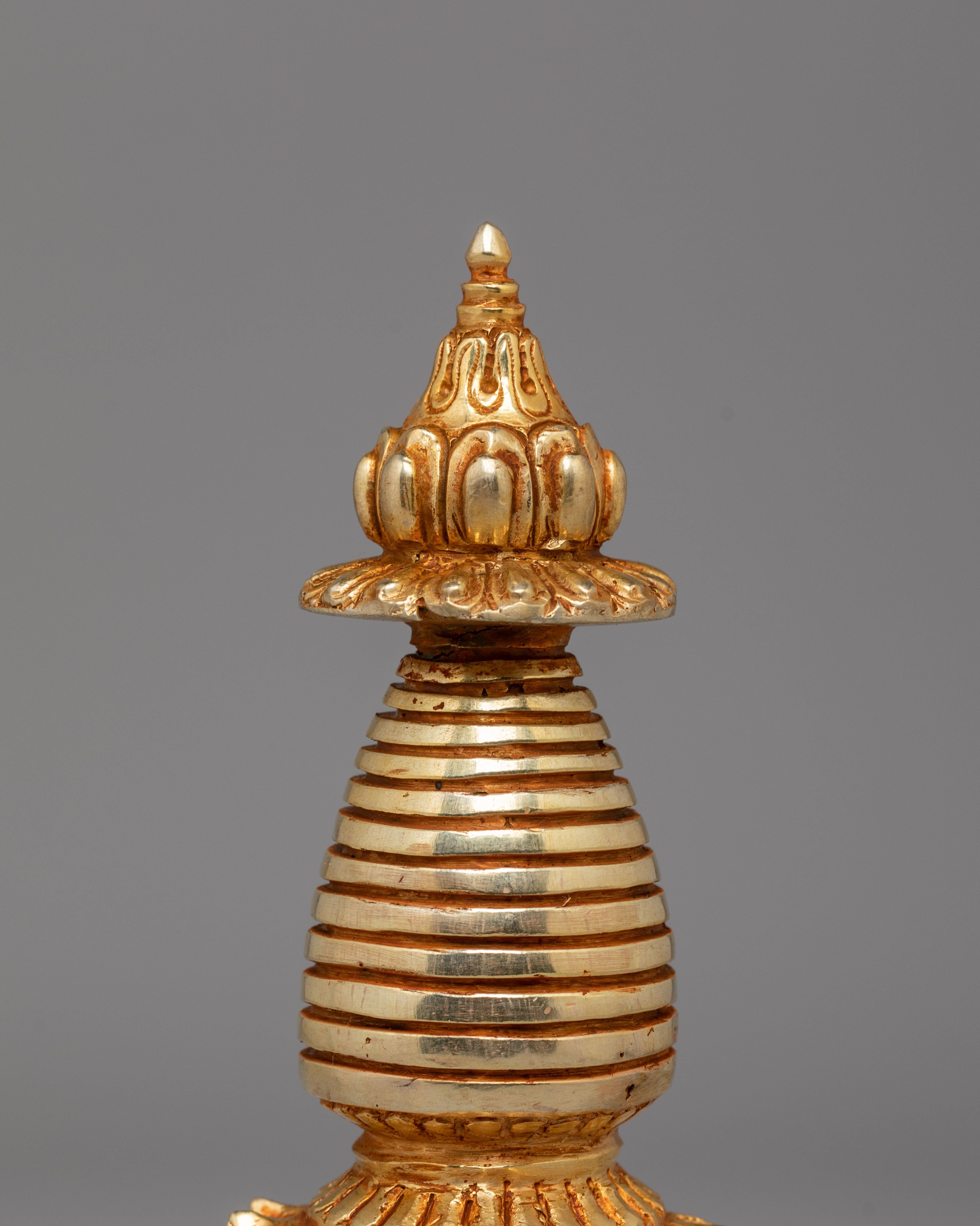 Spiritual Protection Stupa | Gold-Plated Buddhist Statue for Meditation