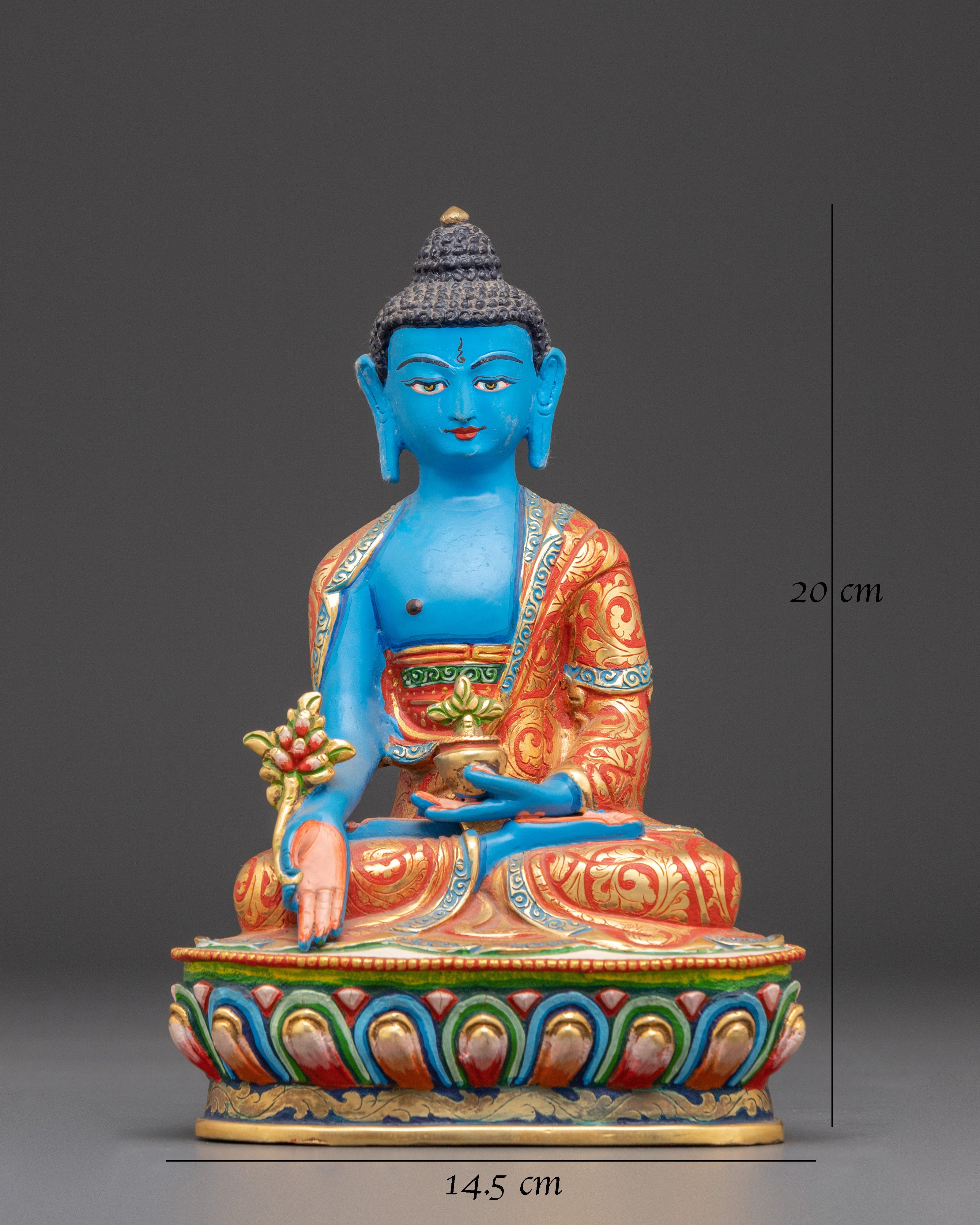 Handcrafted Medicine Buddha Sculpture | Tibetan Healing Statue