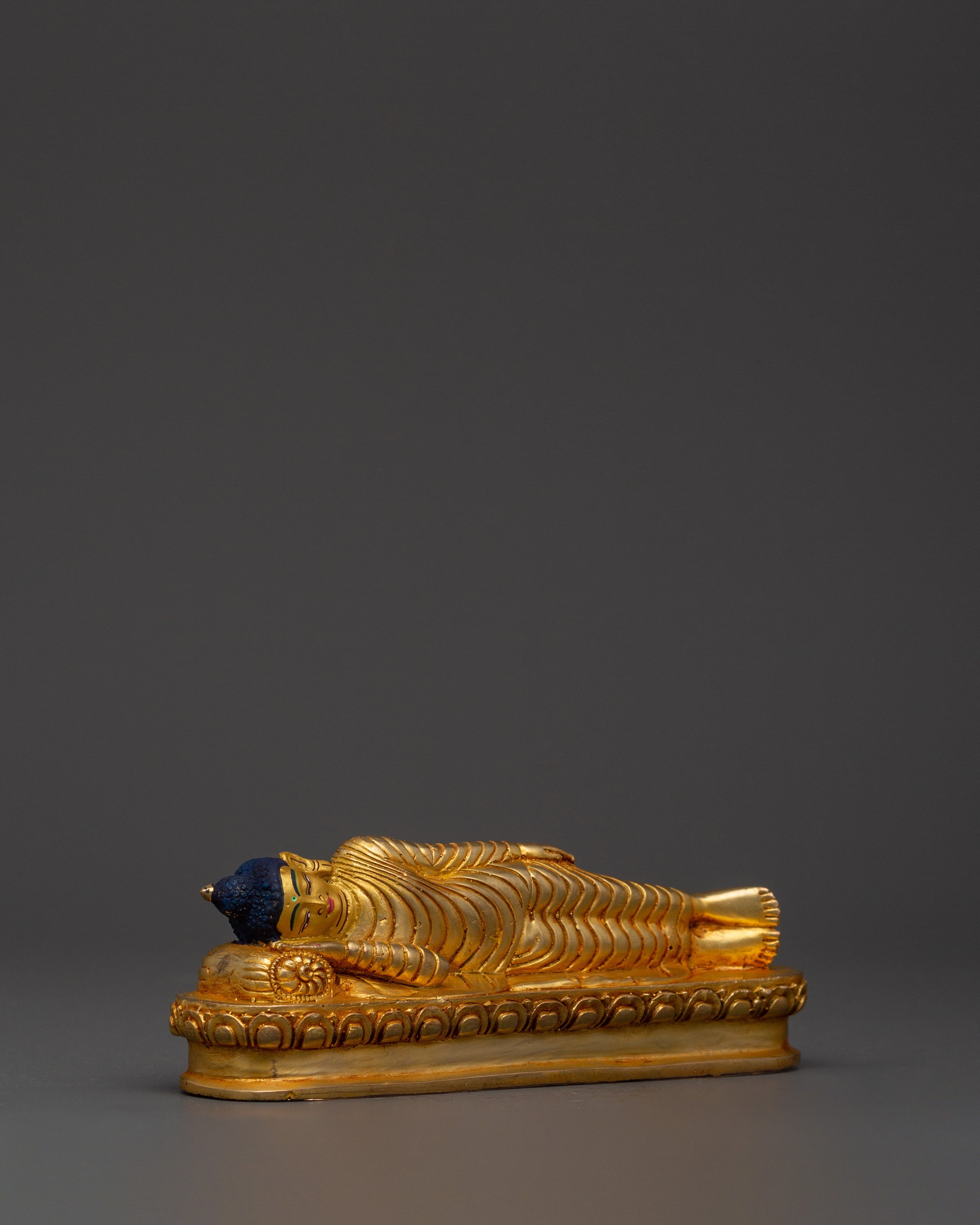 Gold-Plated Sleeping Buddha Statue | Meditation & Home Blessings