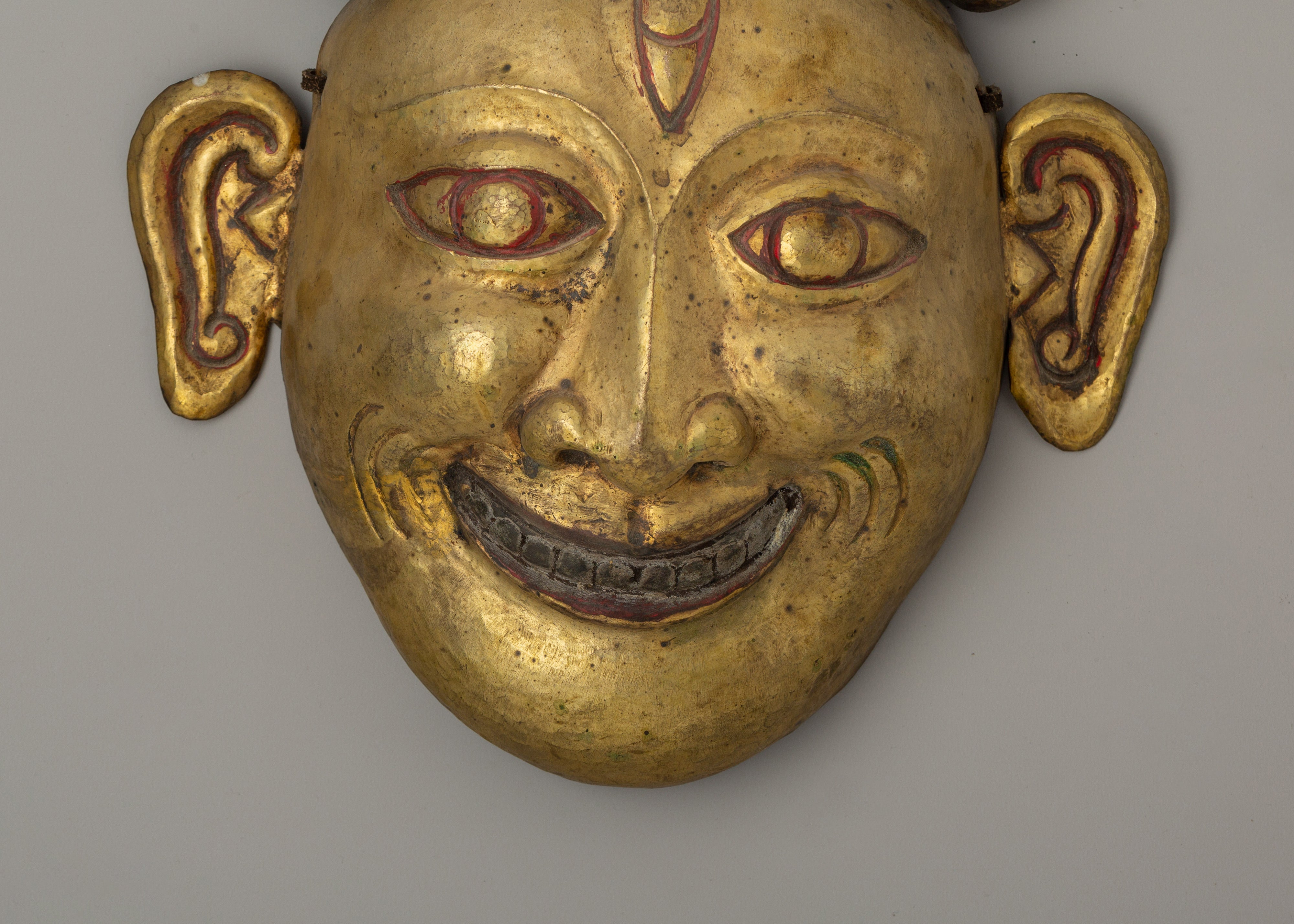 Handcrafted Gold-Plated Tibetan Mask Set | Symbol of Buddhist Wisdom and Protection