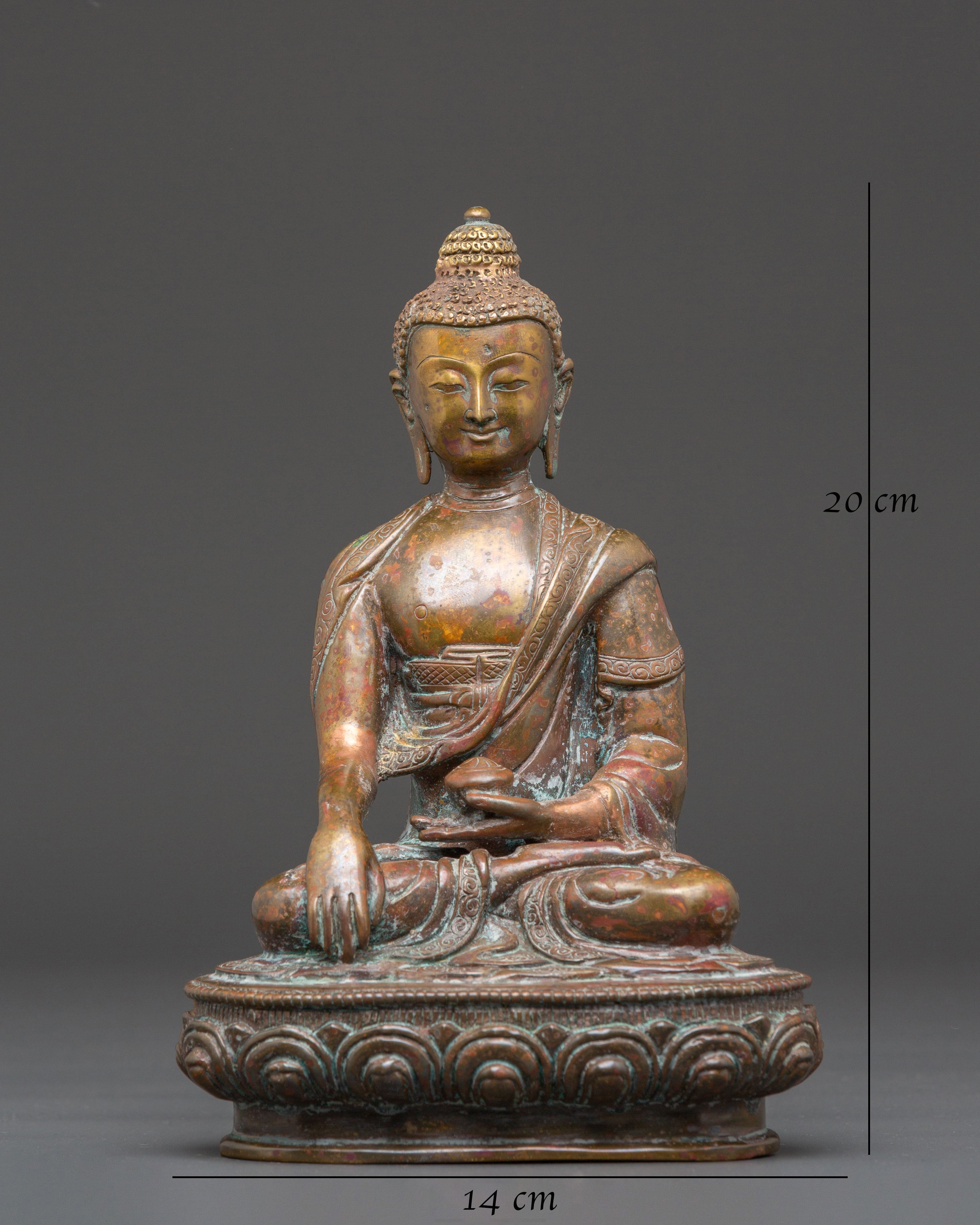 Sacred Statue of Buddha Shakyamuni | Copper Buddhist Sculpture