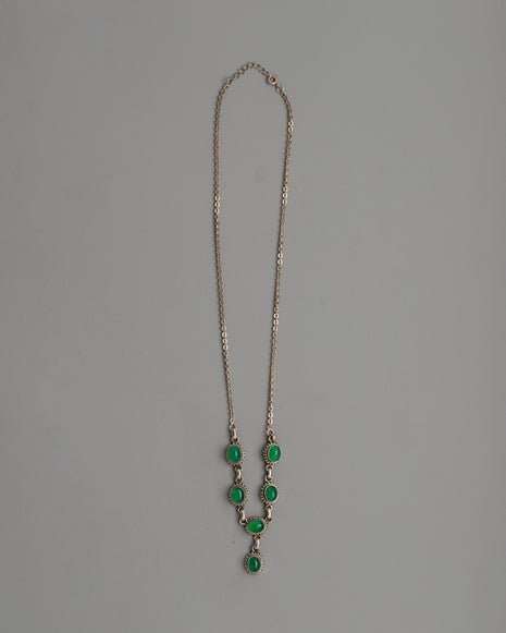 Sterling Silver Green Onyx Necklace
