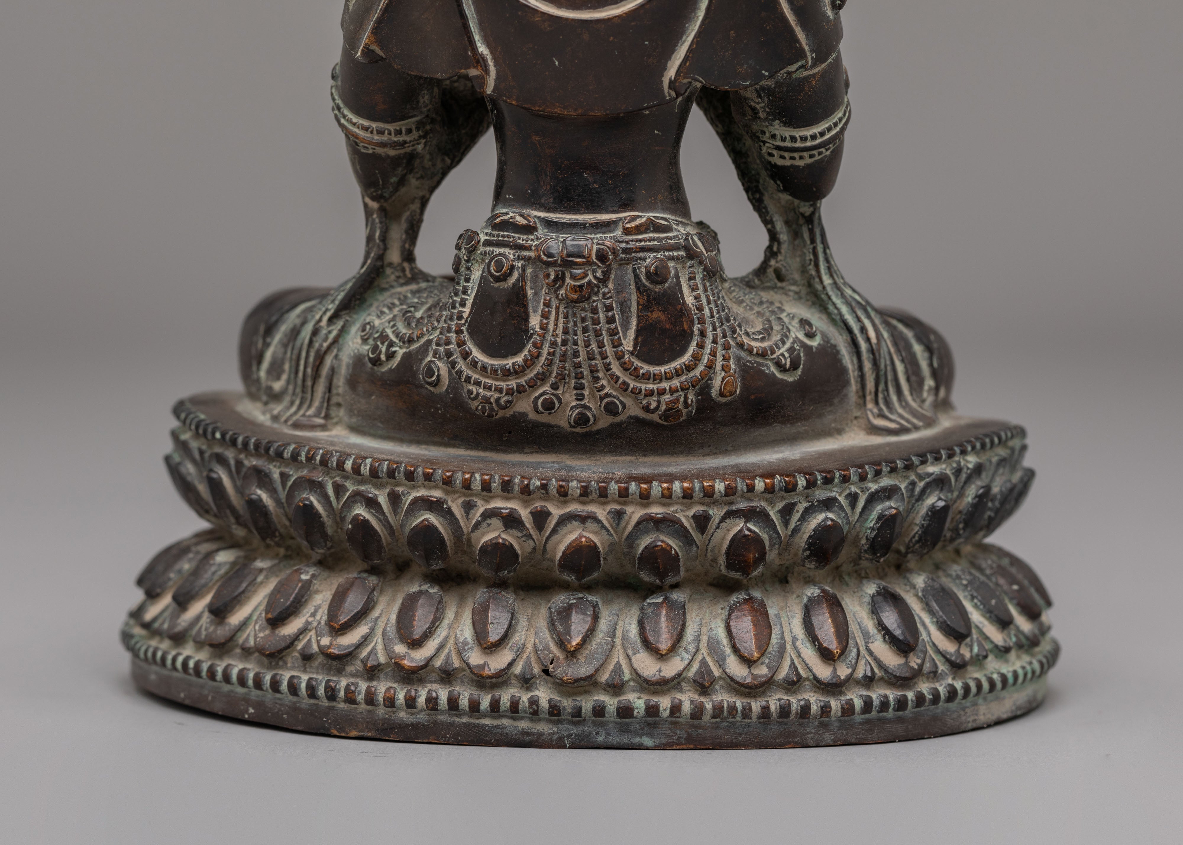 Traditional Akasagarbha Statue | Oxidized Copper Buddhist Sculpture