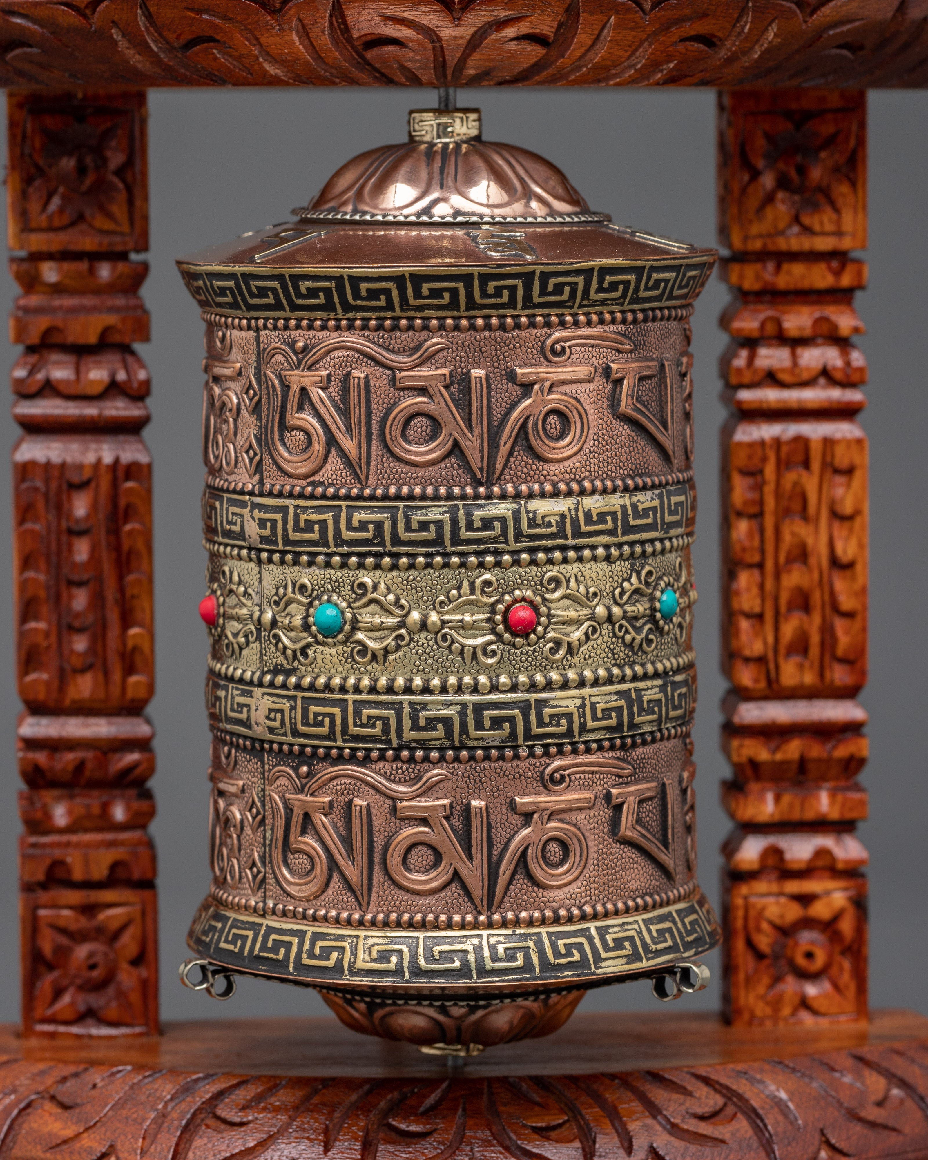 Handcrafted Ritual Prayer Wheel Decor | Meditation Decor for Sacred Spaces