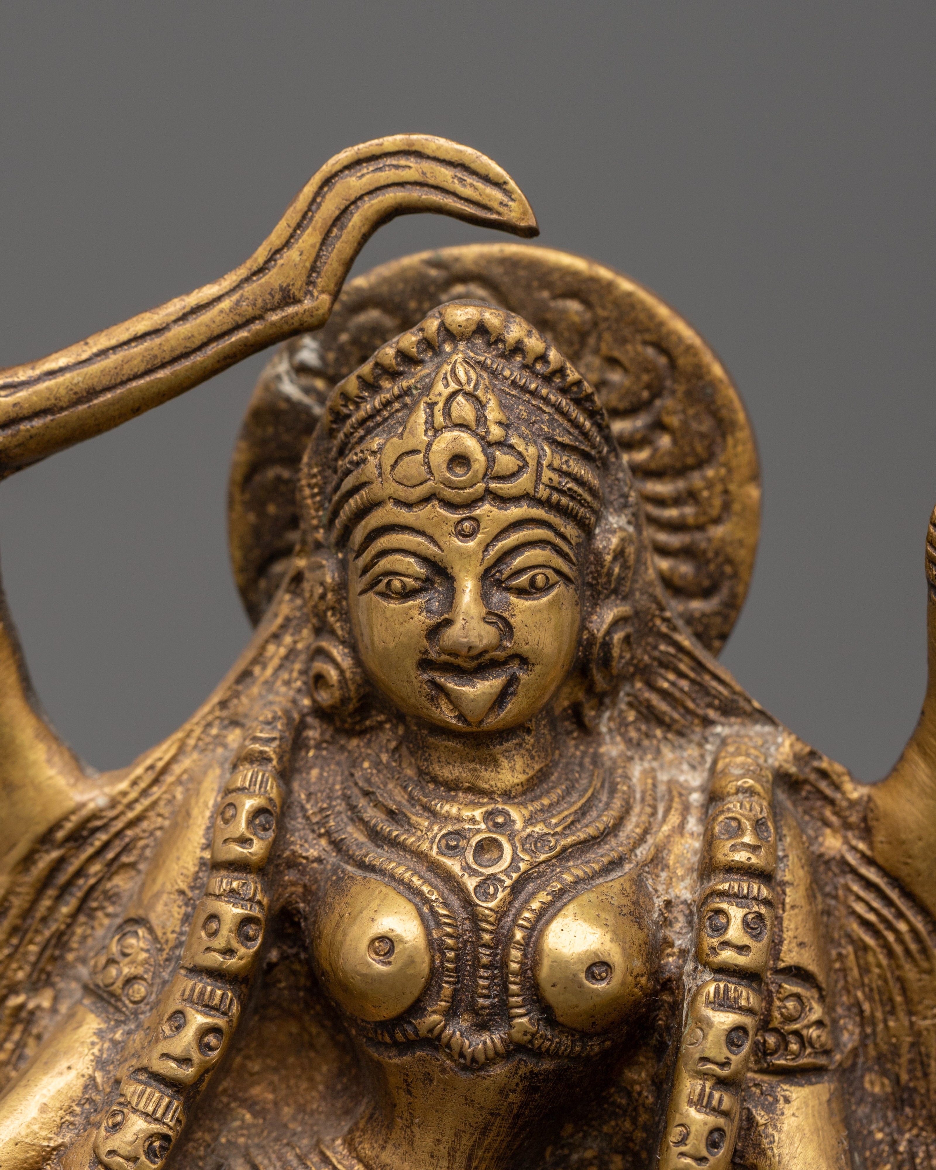 Mahakali Goddess Brass Statue | Protective Divine Energy Figurine