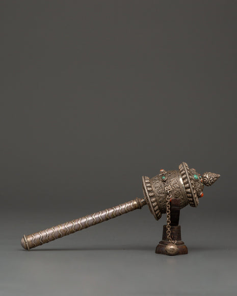 Tibetan Prayer Wheel 92.5% Silver