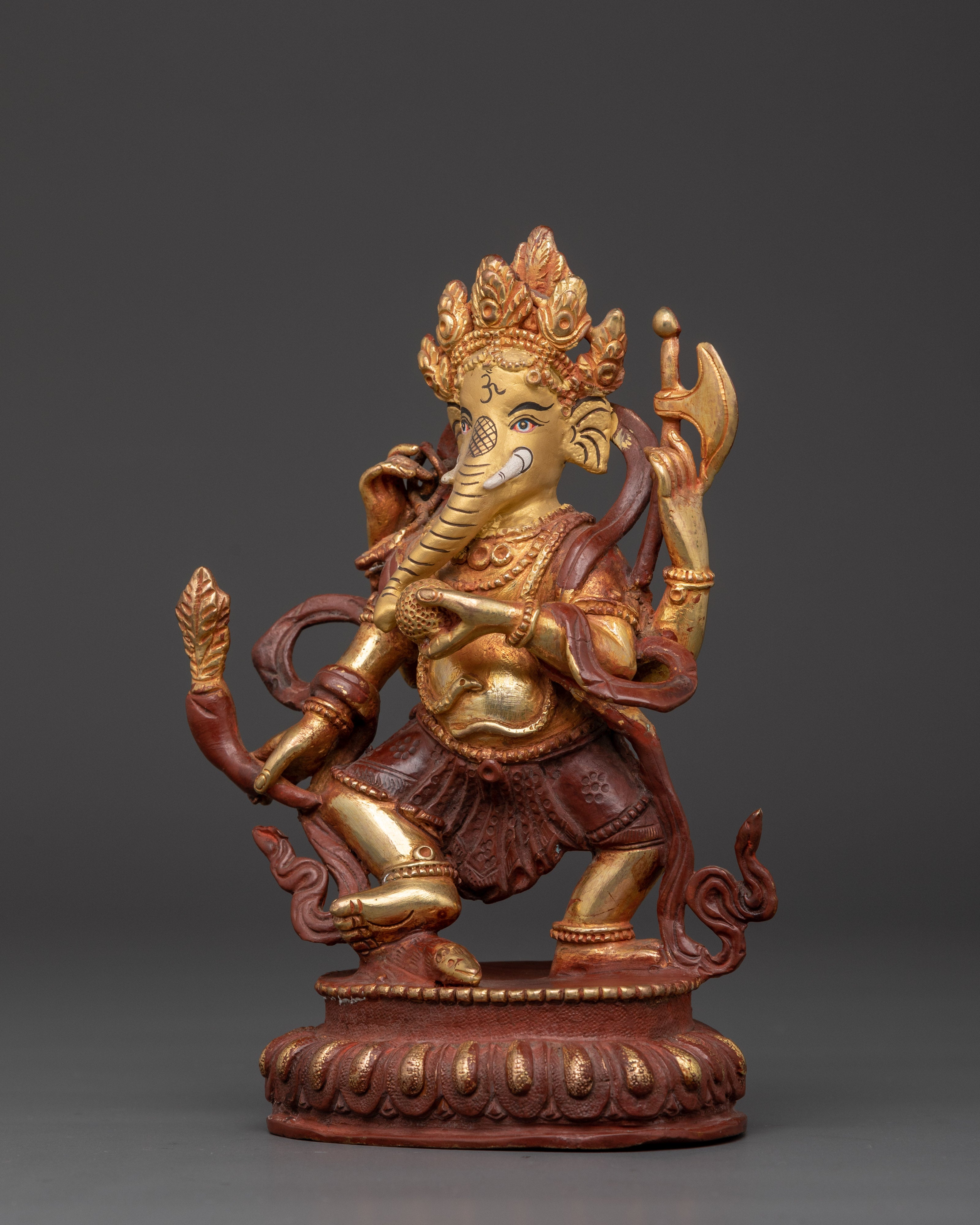 Handcrafted Lord Ganesha Figurine | Copper and Gold Plated Ganesh Statue
