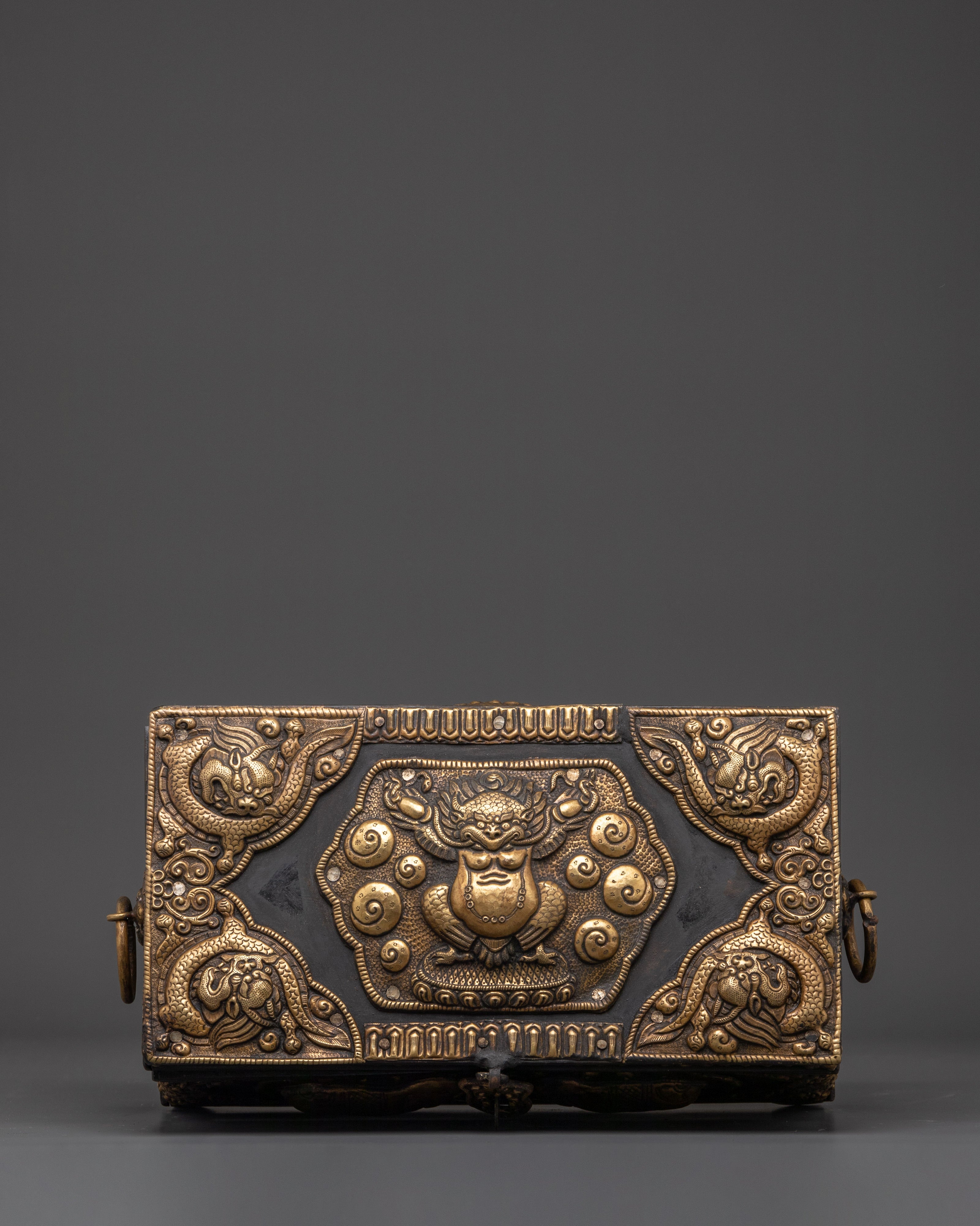 Treasure Chest Decor |  Chest with Elephant Carvings