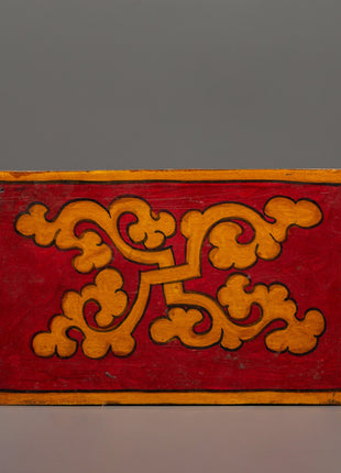 Hand-Painted Wooden Tiger Box | Tibetan Spiritual Storage Chest