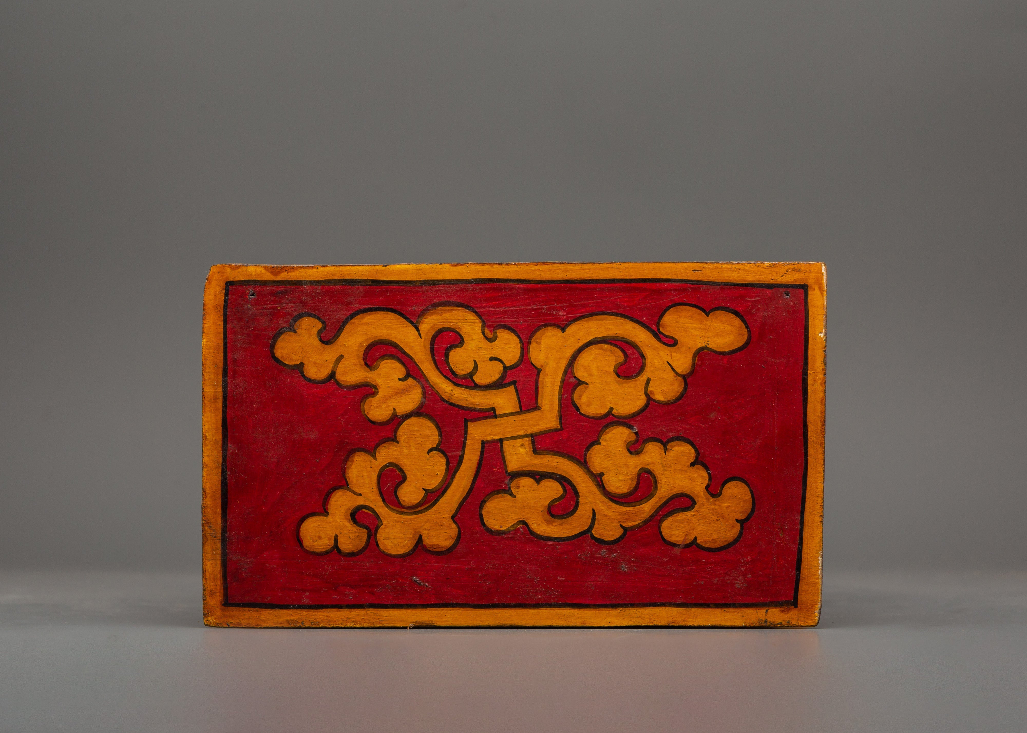 Hand-Painted Wooden Tiger Box | Tibetan Spiritual Storage Chest