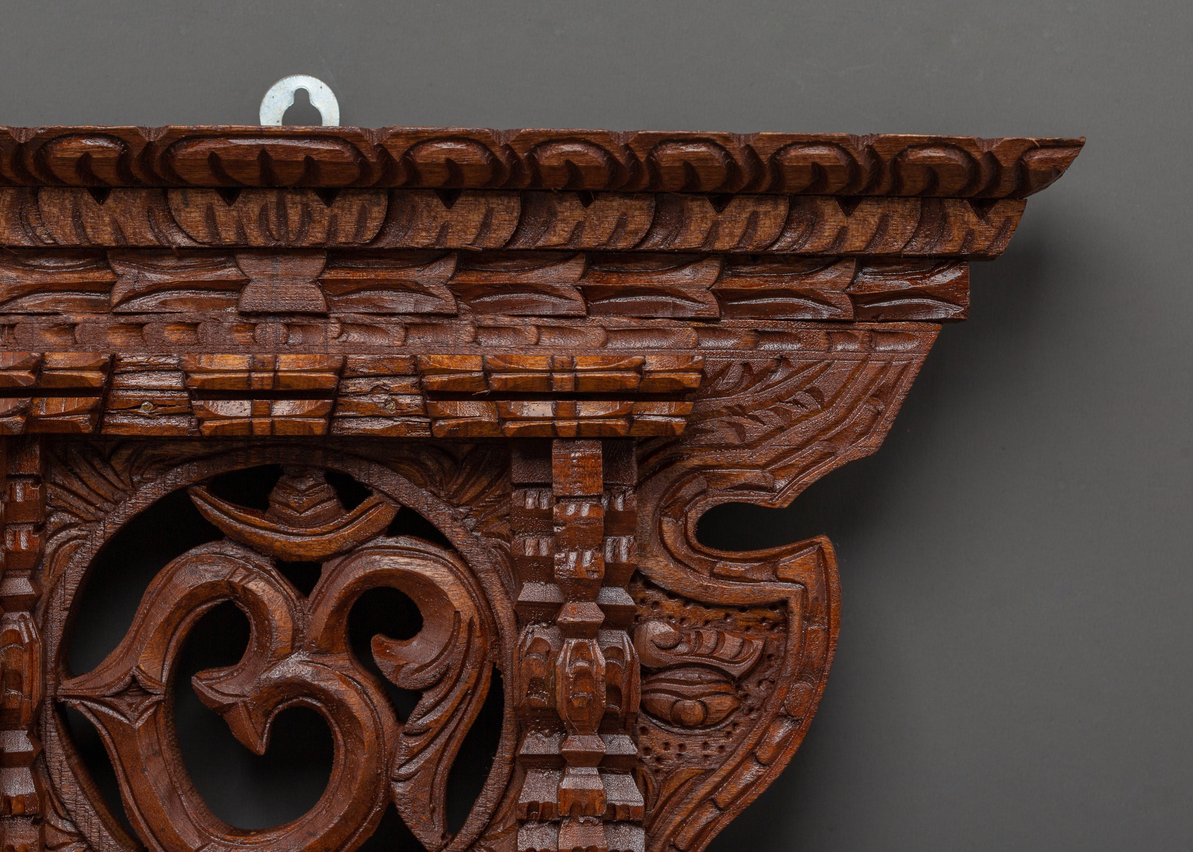 Wooden Hand Craved Om Wall Art | Symbol of Peace