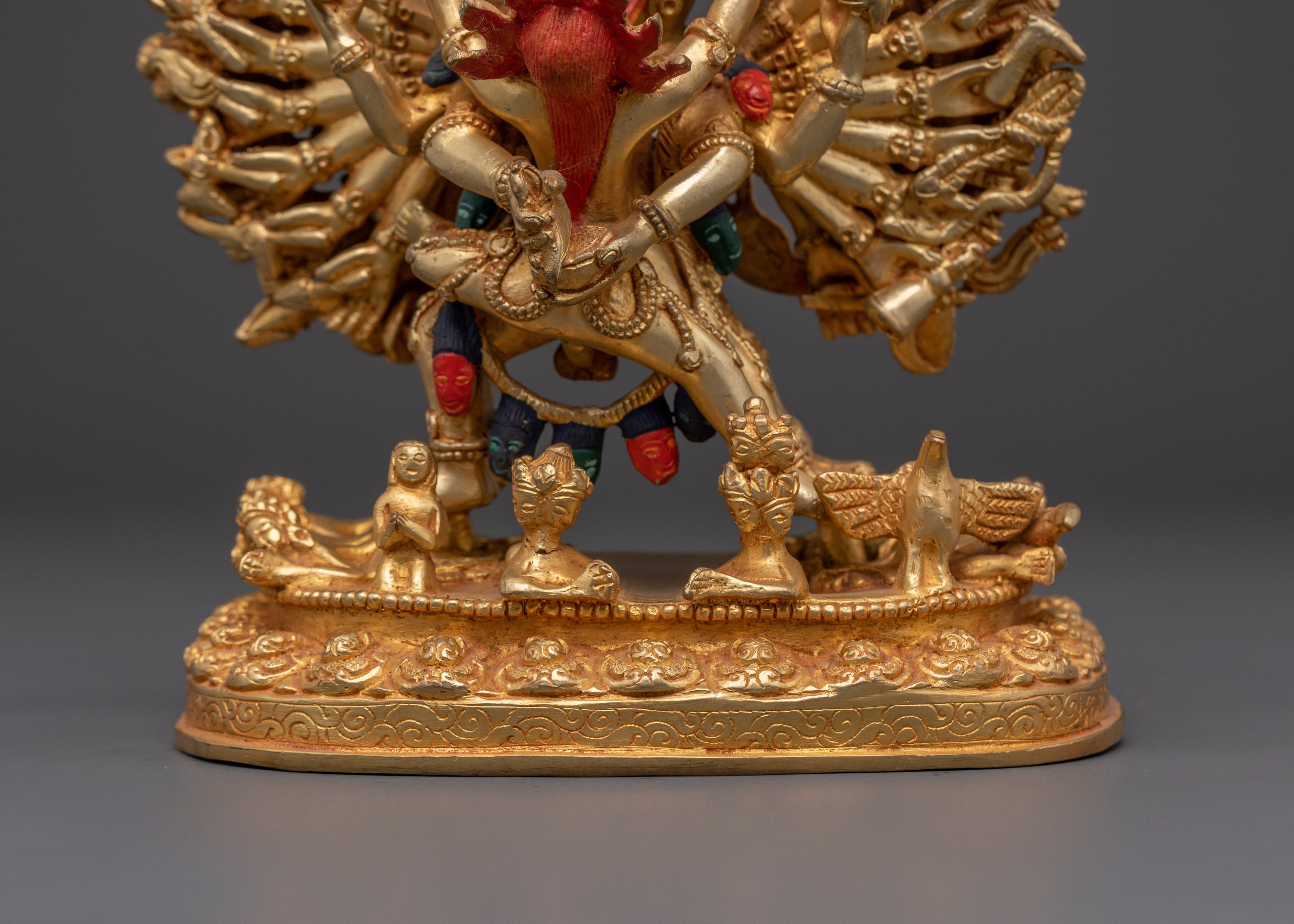 Sacred Conqueror of Death Yamantaka Statue | Tibetan Buddhist Deity Sculpture