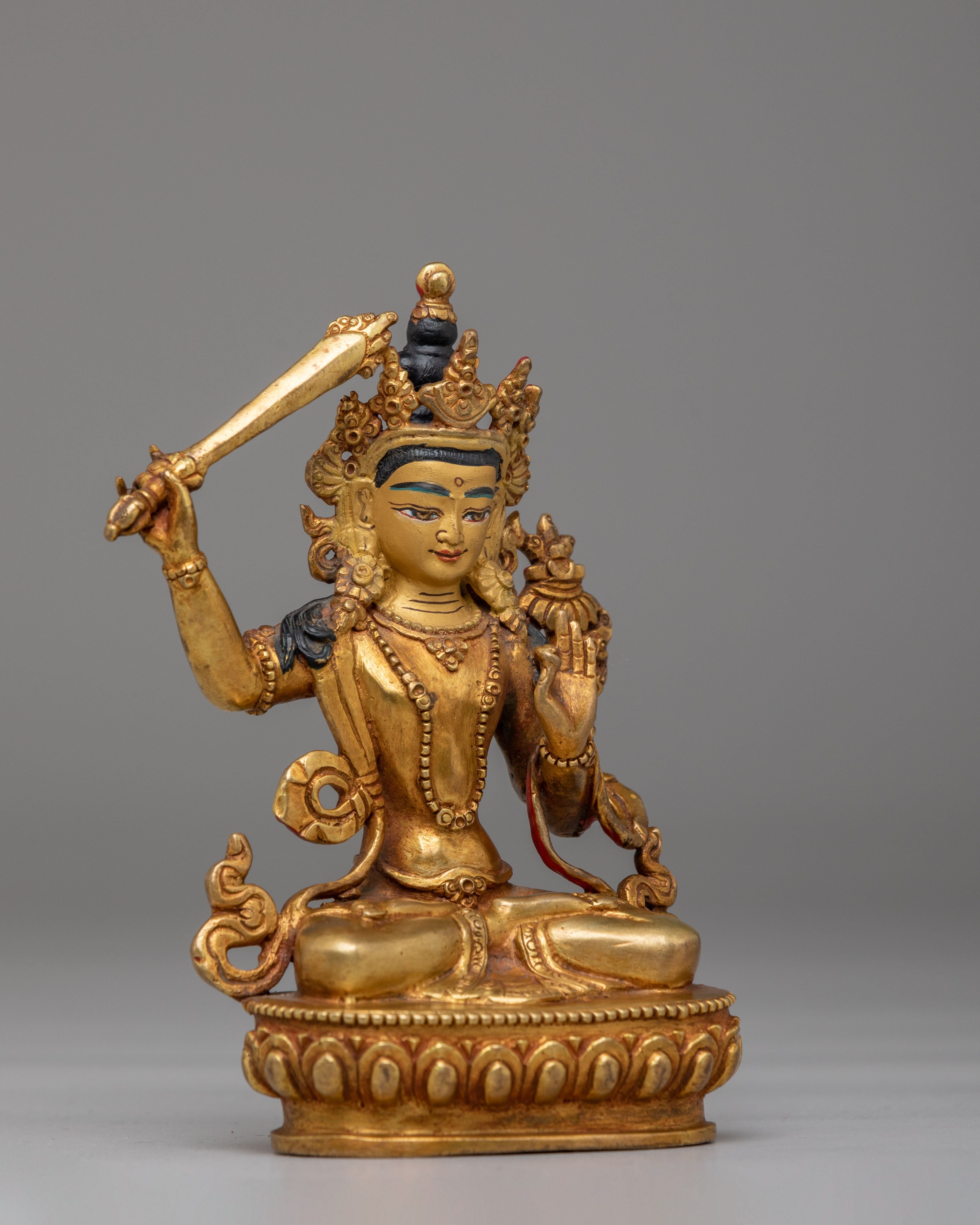 Traditional Manjushri Bodhisattva Statue | Symbol of Knowledge & Enlightenment