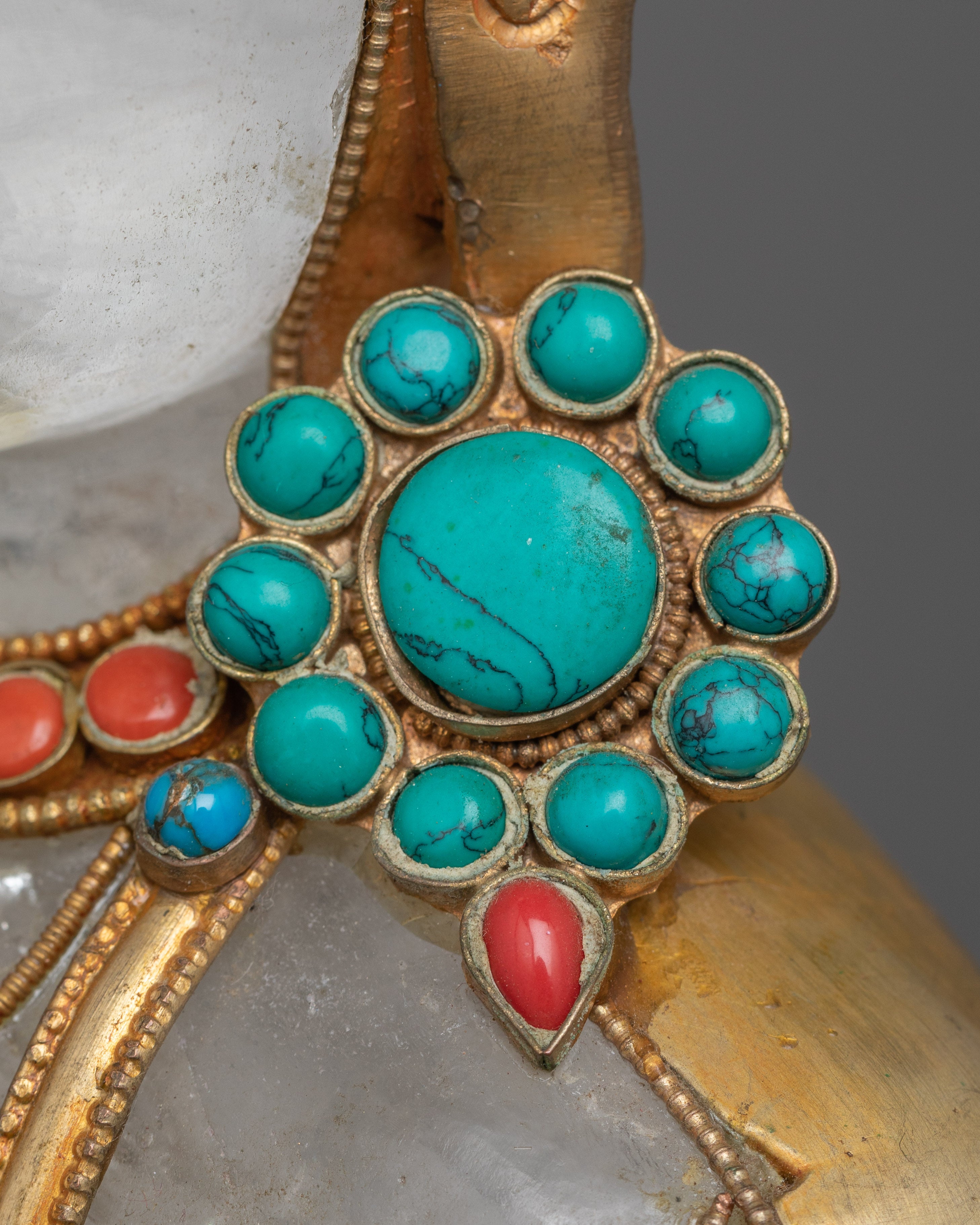 Crystal Avalokiteshvara Statue | Handcrafted  and Gold Electroplated Art