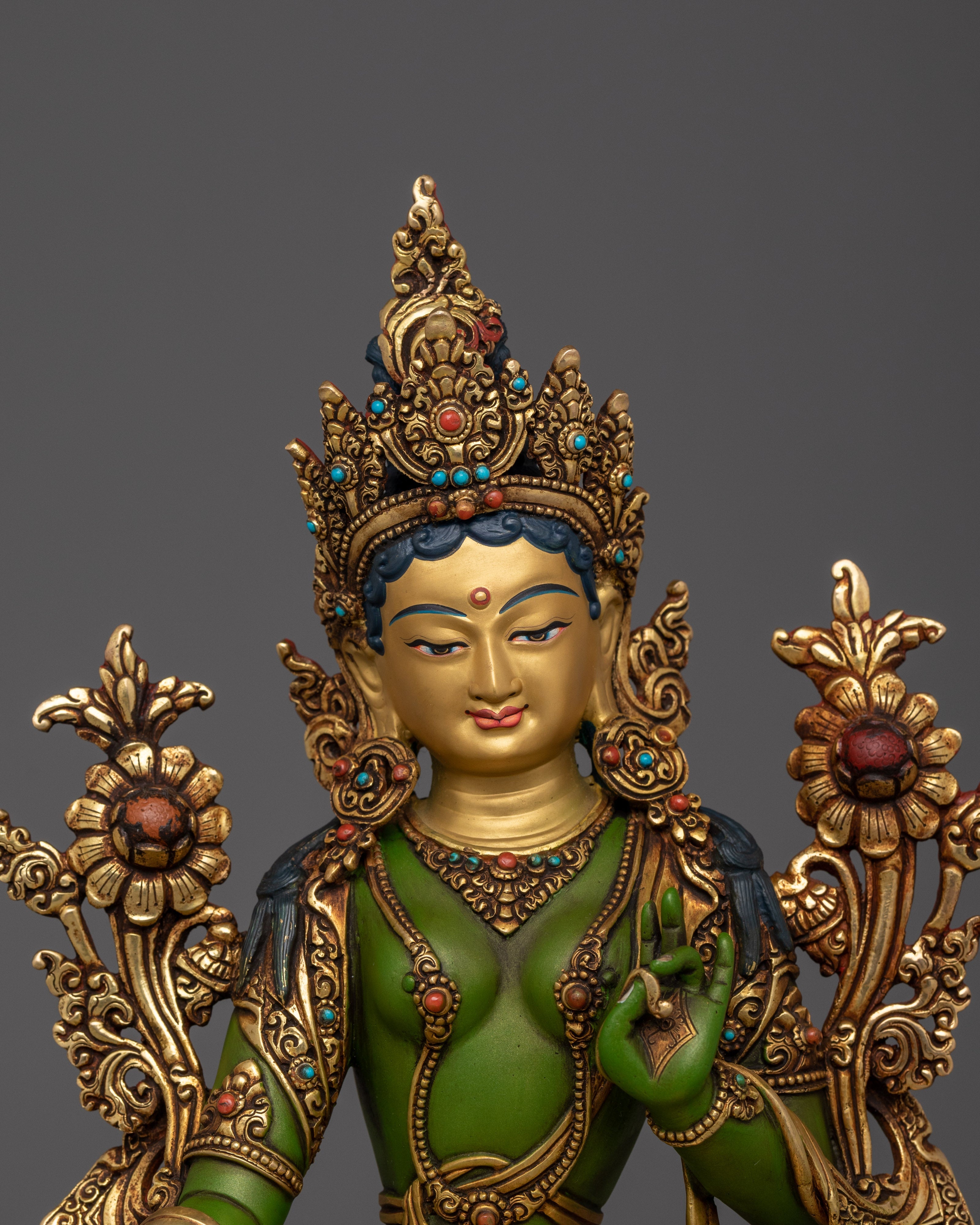 Swift Protector Green Tara Statue | Shyama Tara Handcrafted Sculpture