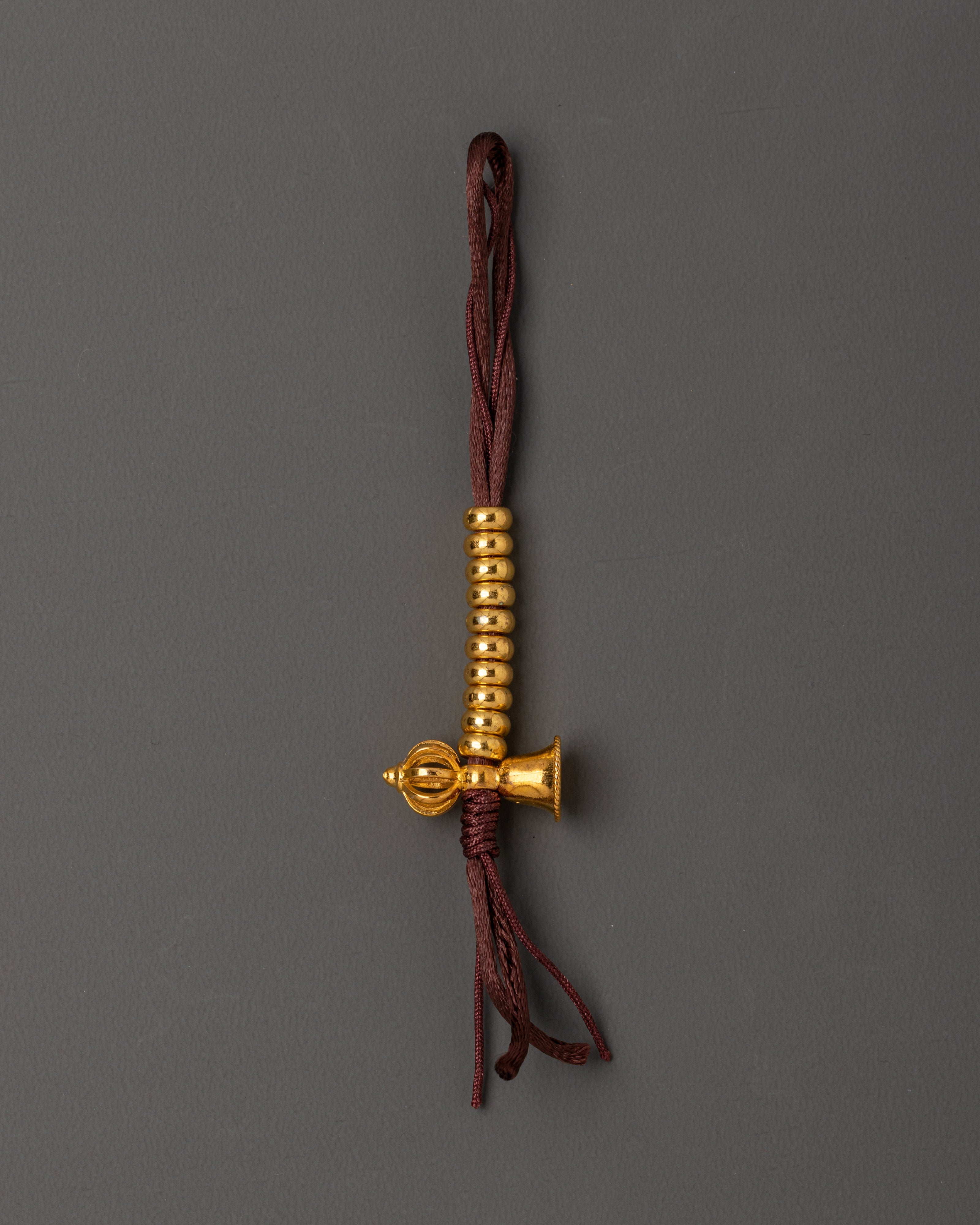 Tibetan Chupsel Ritual Cord with Vajra & Bell | Buddhist Tantric Accessory for Altar or Robe