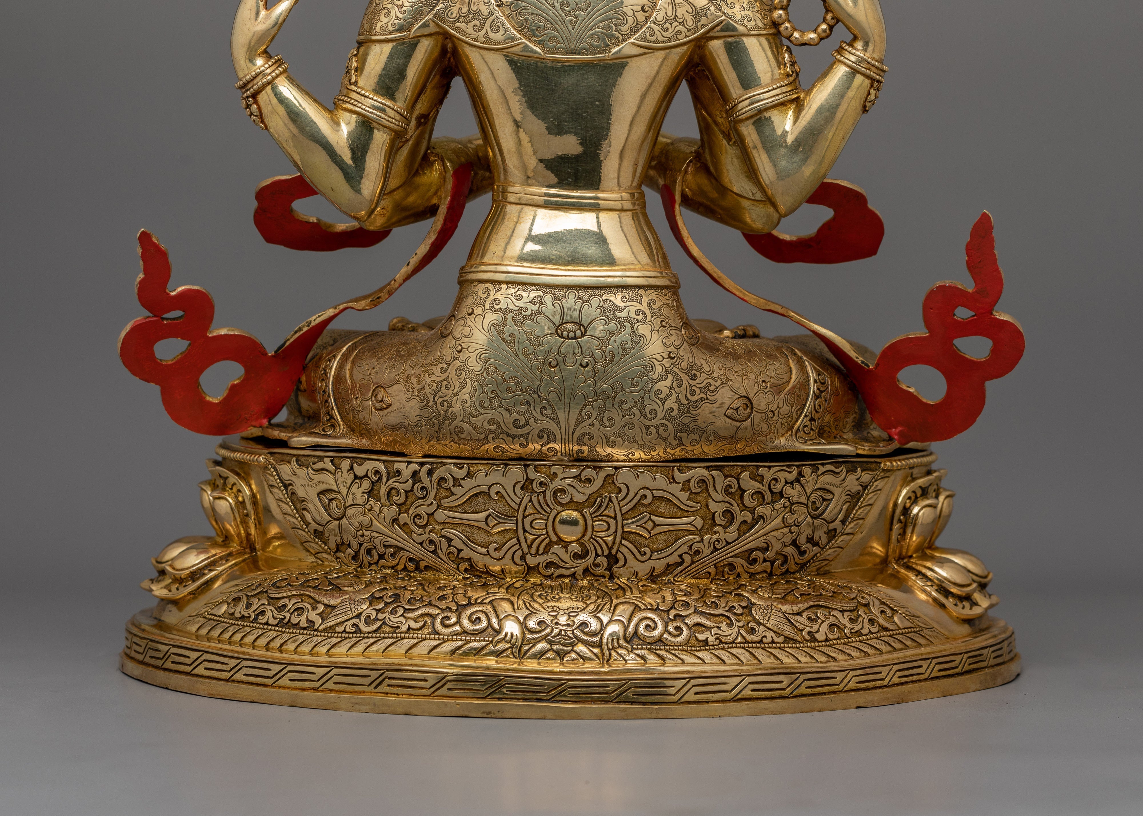 Meditating Four-Armed Chenrezig Statue | Tibetan Buddha of Compassion and Healing