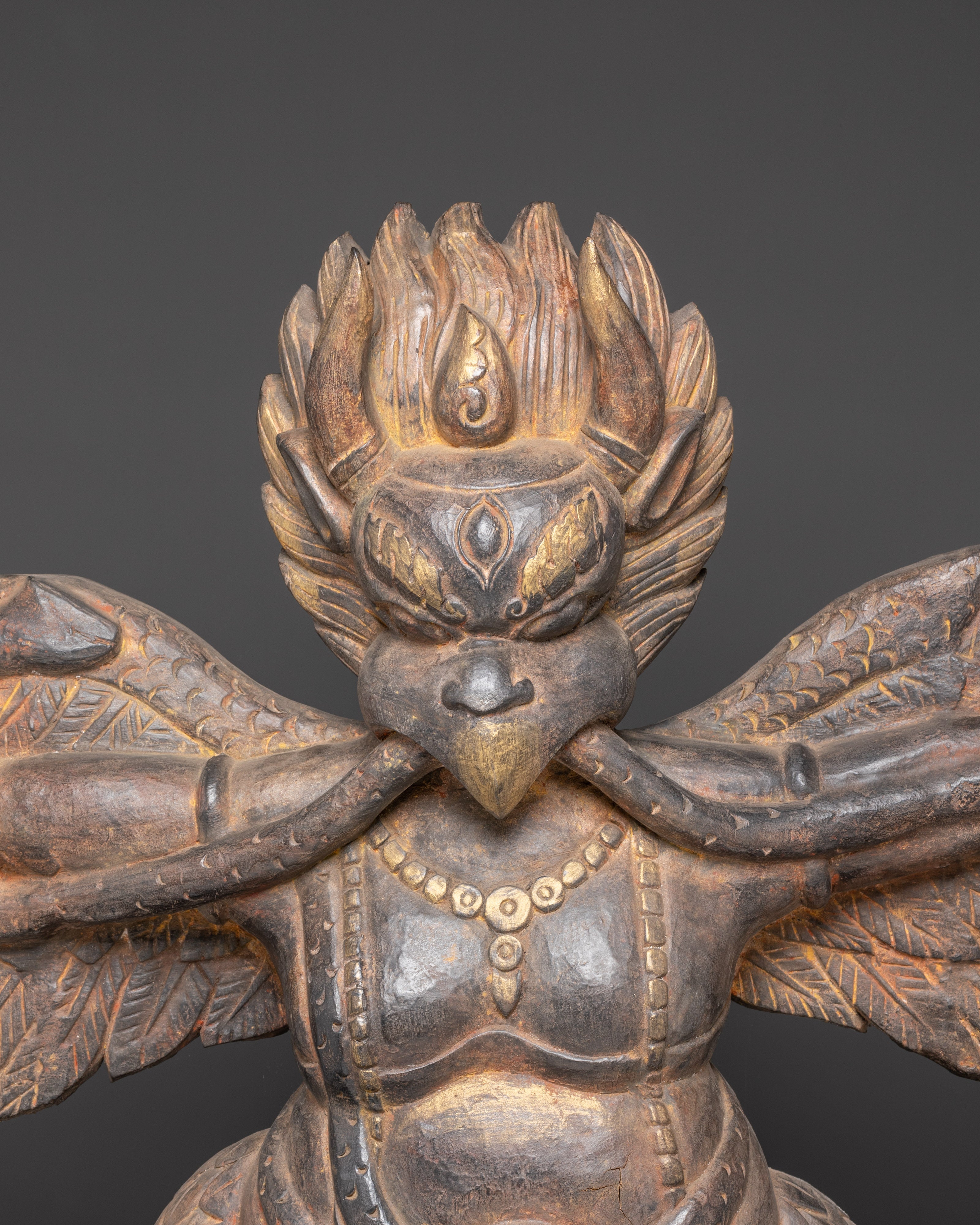 Garuda Wooden Statue | Buddhist Guardian Sculpture