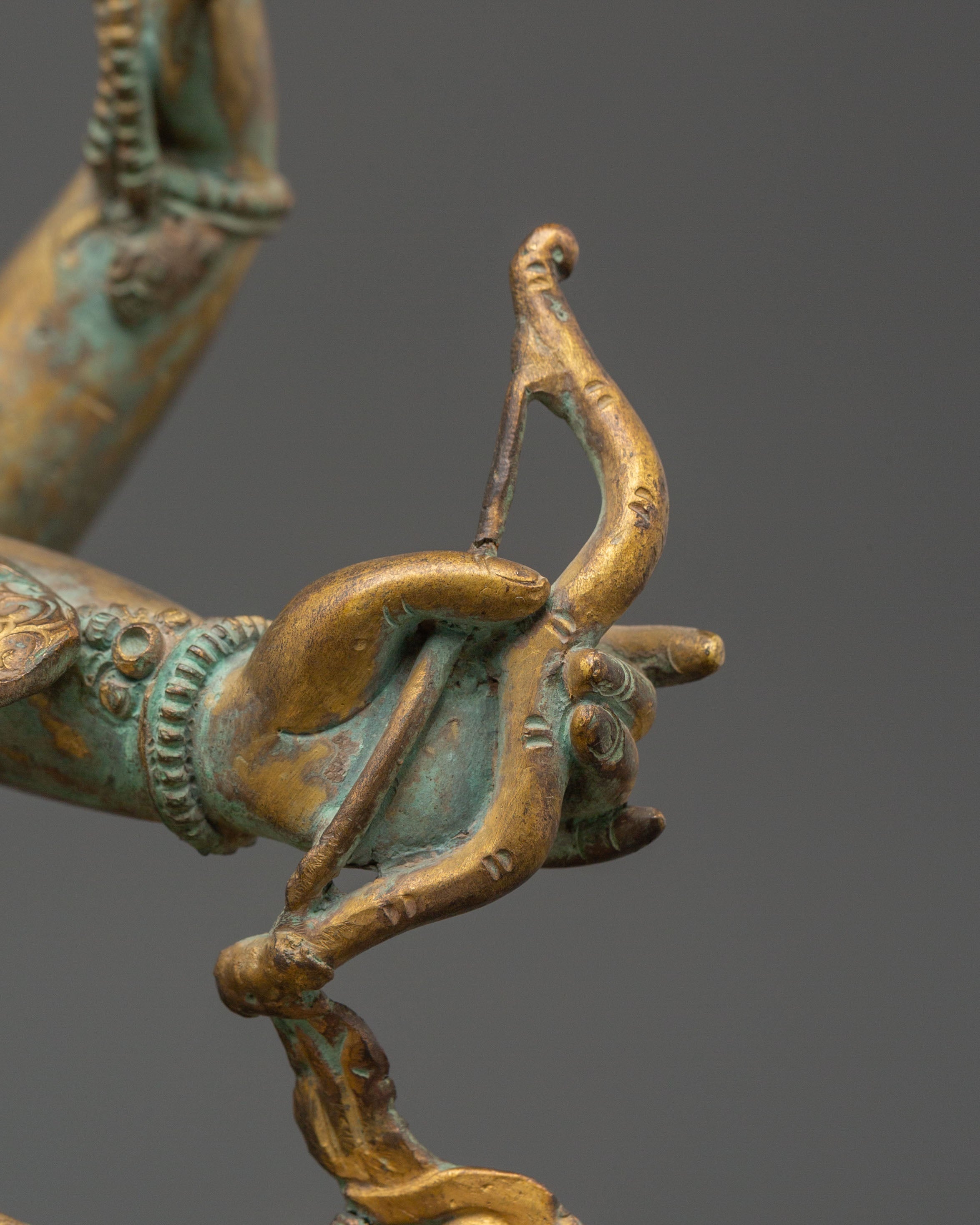 Handmade Maha Manjushri Statue | Antique Tibetan Copper Sculpture