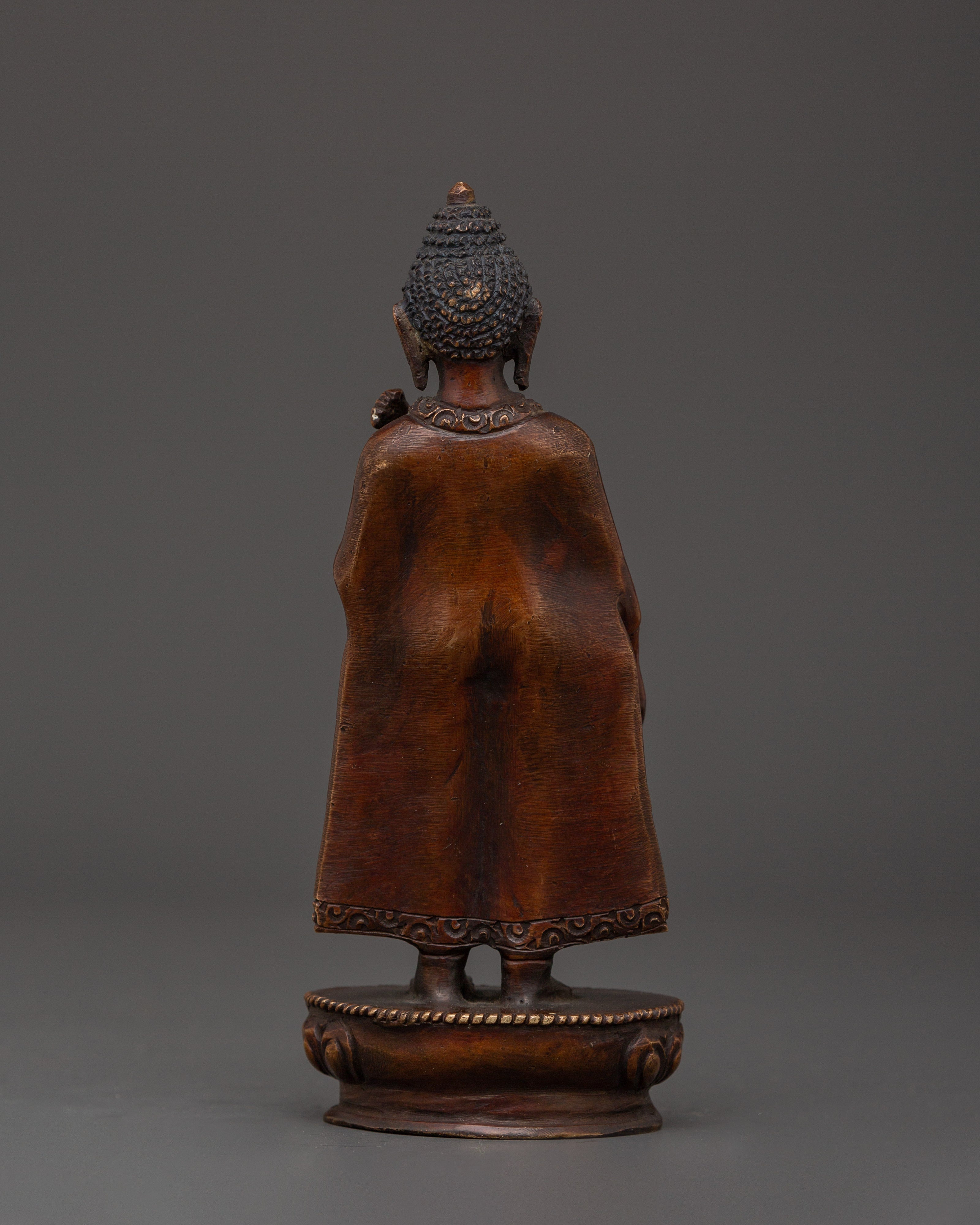 Oxidized Copper Dipankara Buddha statue |  Buddhist Enlightenment Deity