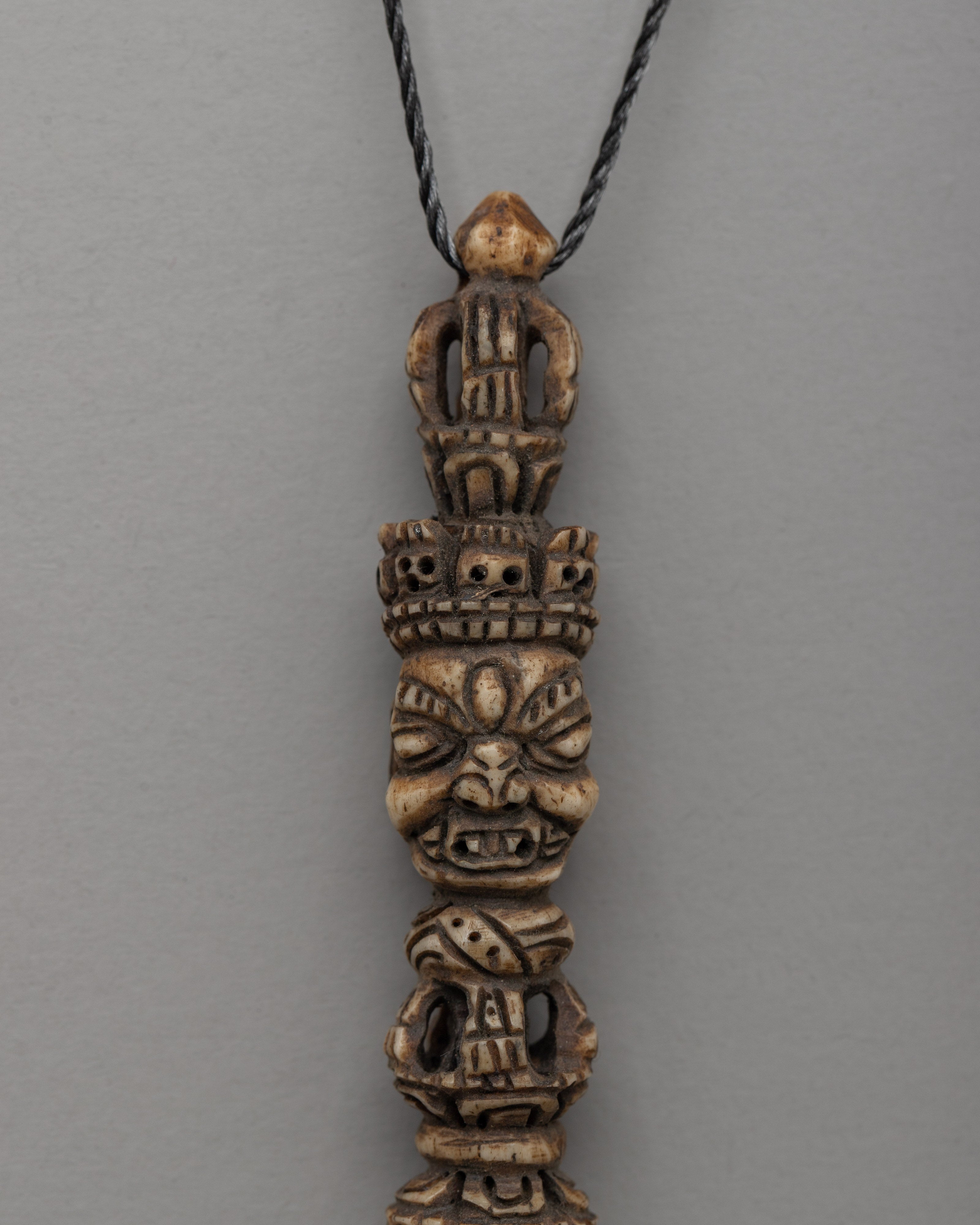 Phurba-Inspired Buffalo Bone Hand-Carved Locket | Perfect Sacred Meditation Pendant