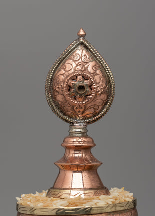 Exquisite Copper Mandala Stupa for Buddhist Rituals and Meditation | Ritual Copper Mandala