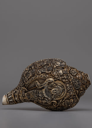 Handcrafted Traditional Tibetan Conch Shell | Sacred Buddhist Sankha