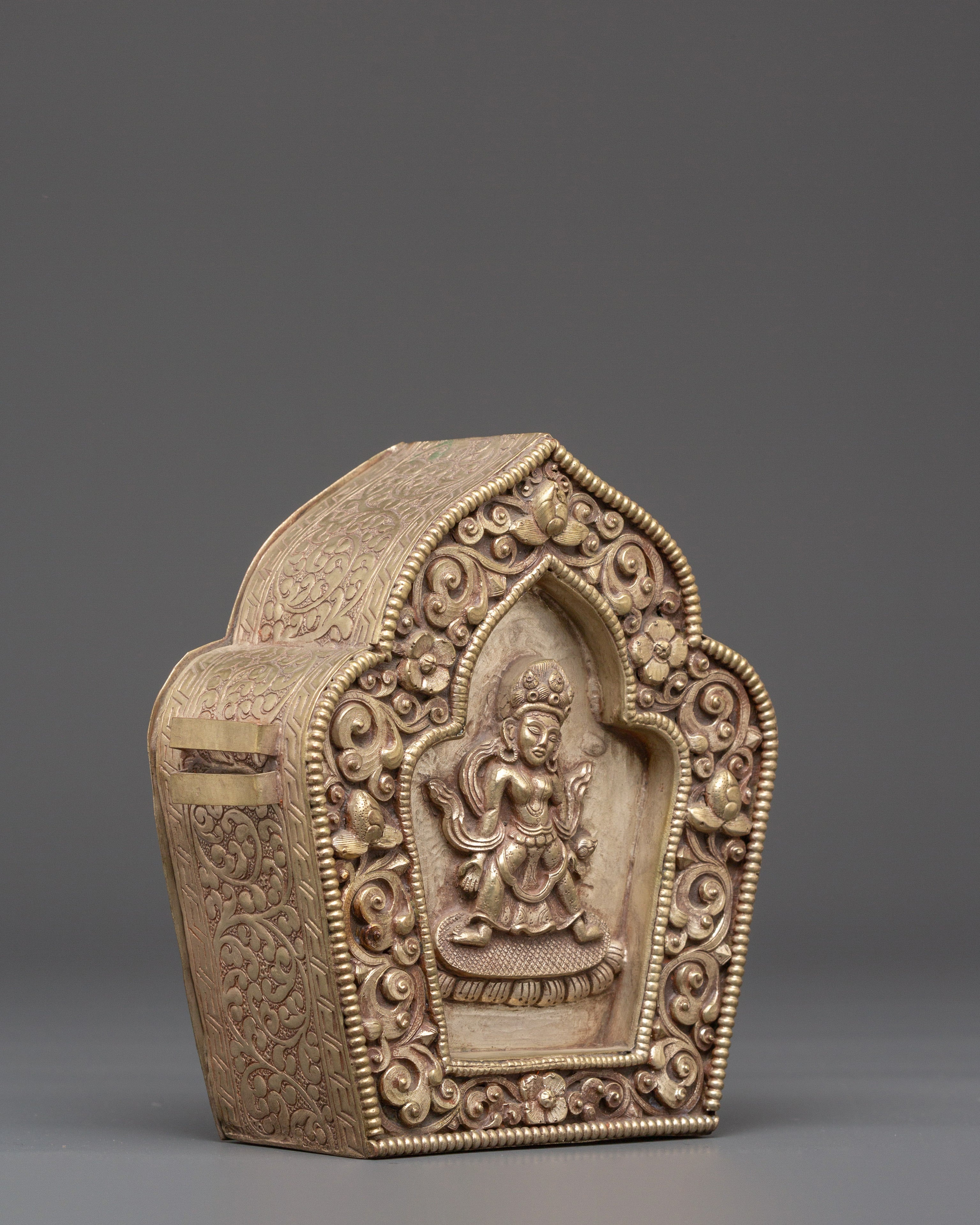 Sacred Protection Ghau Box | Copper & Silver Plated with Divine Deity Motif