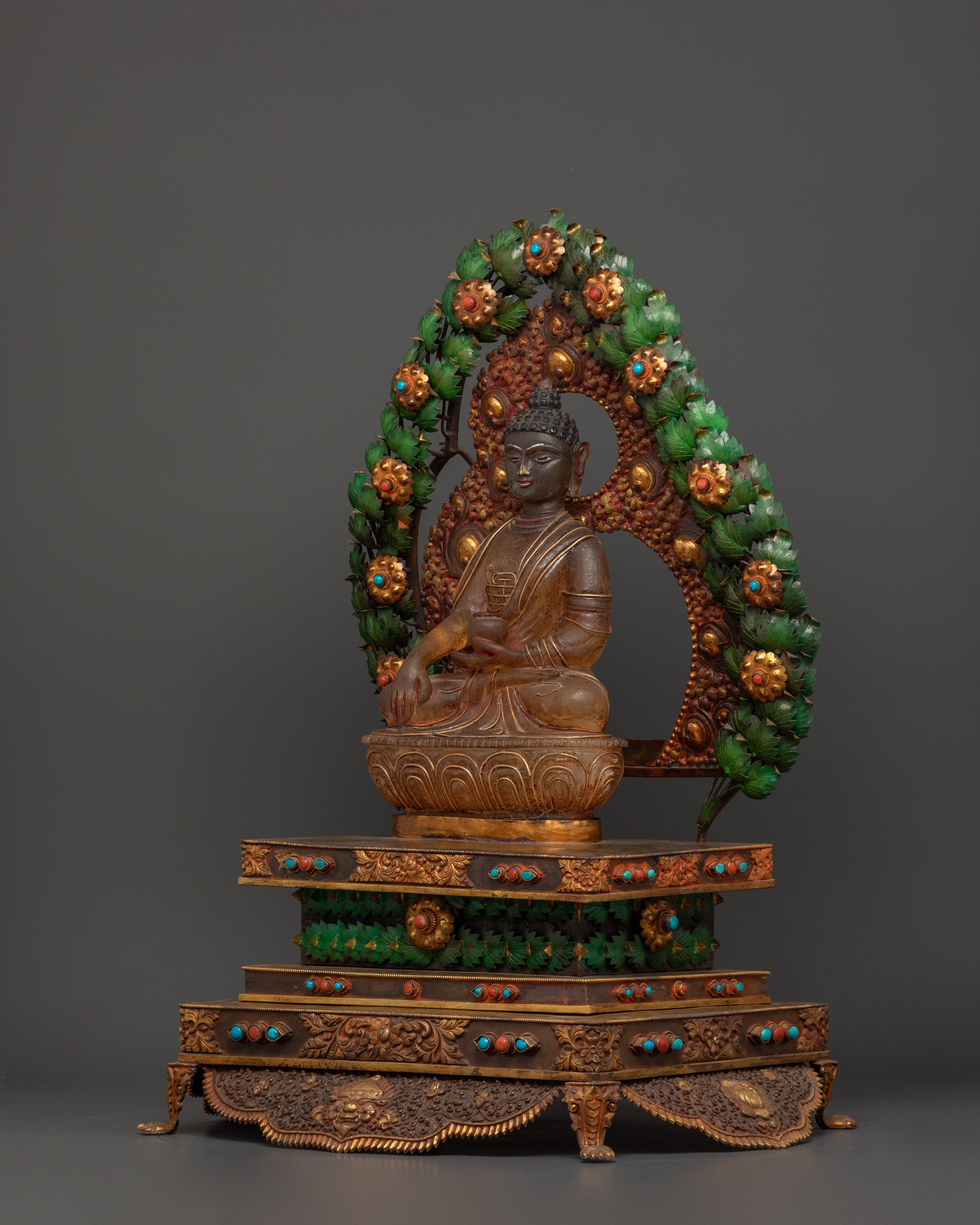 Shakyamuni Buddha The Enlightened One | Gold-Plated Crystal Statue