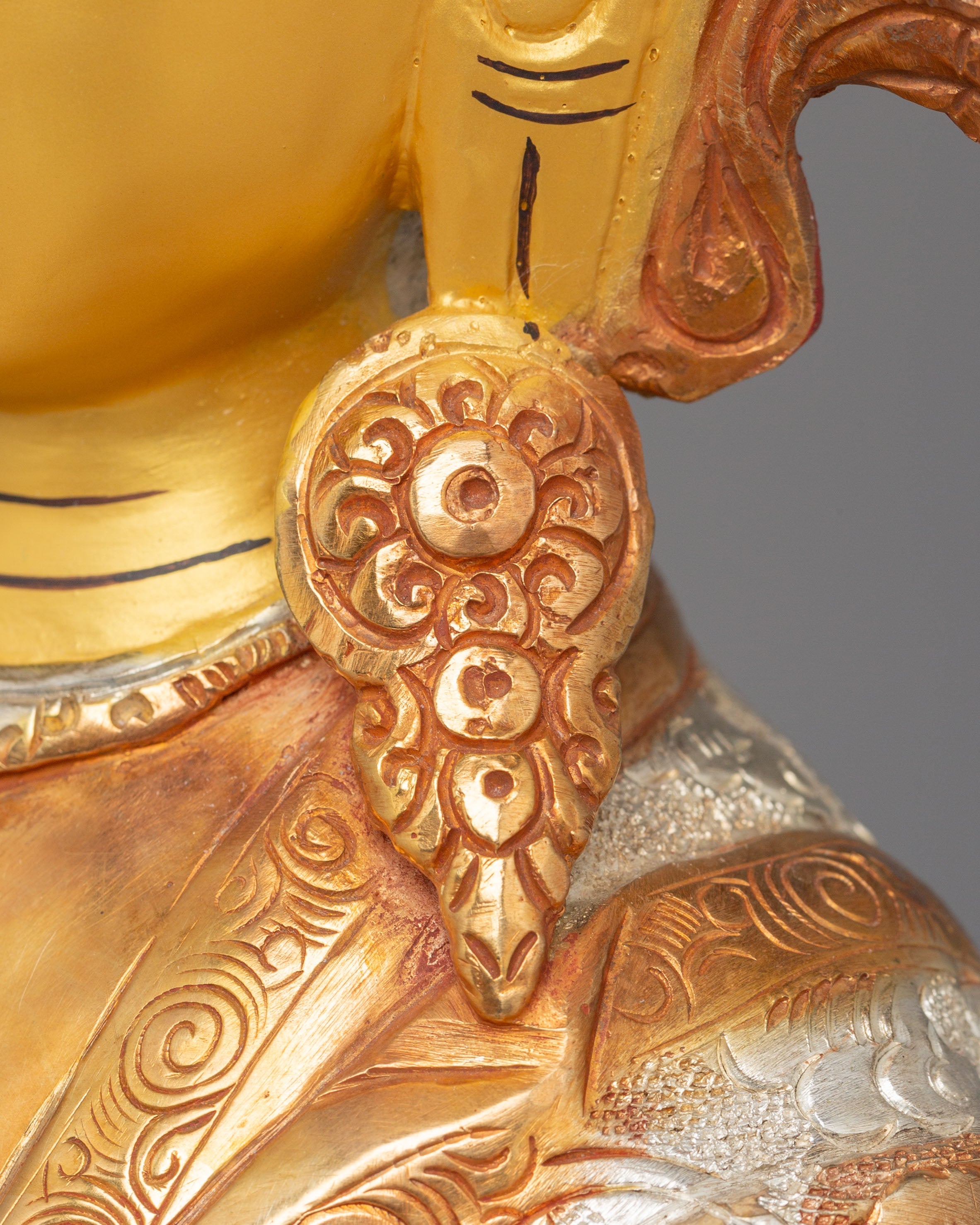 Buddhist Crown Shakyamuni Buddha Statue | Handcrafted Tibetan Deity Sculpture