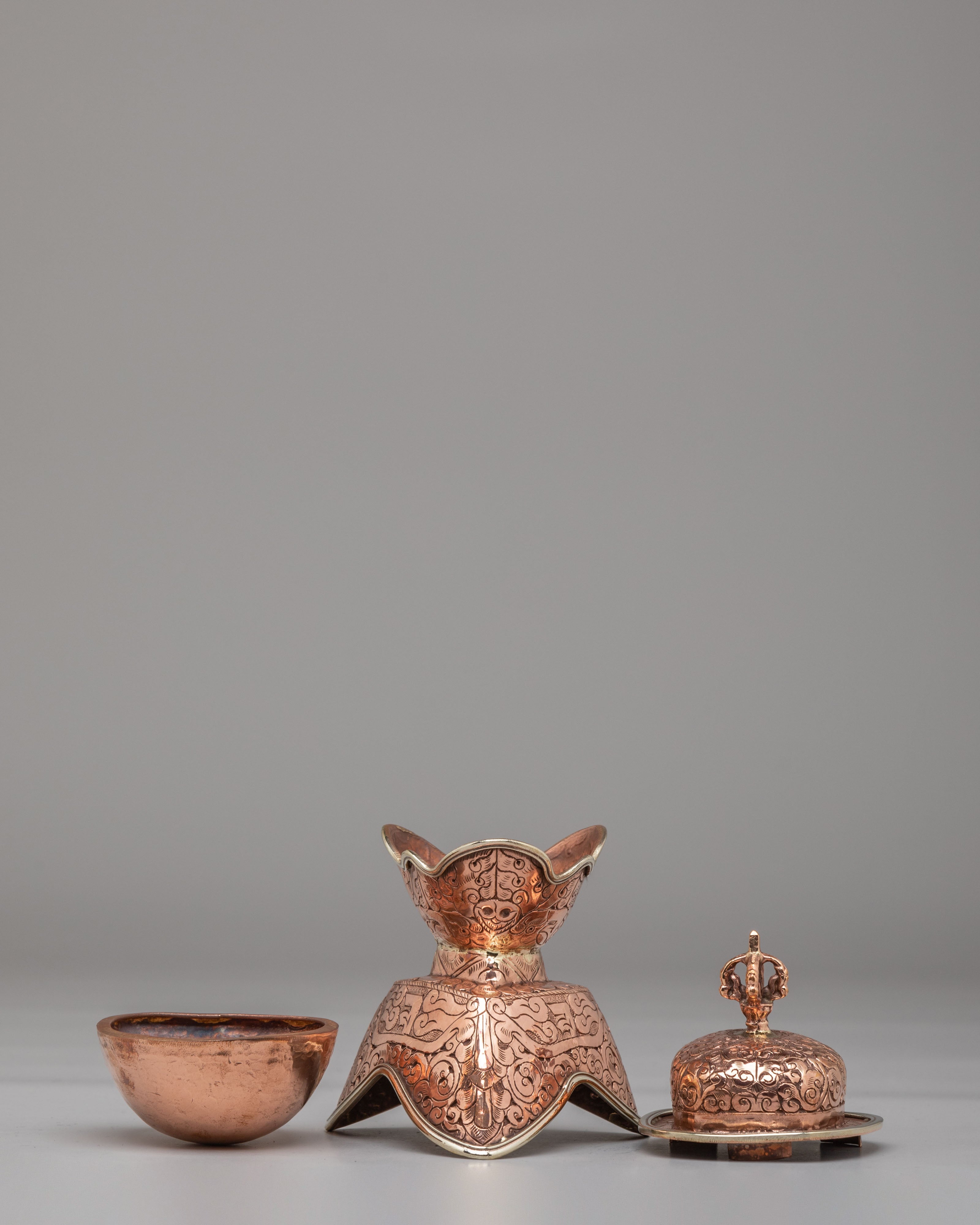 Ceremonial Kapala Set | Traditional Buddhist Ritual Vessels