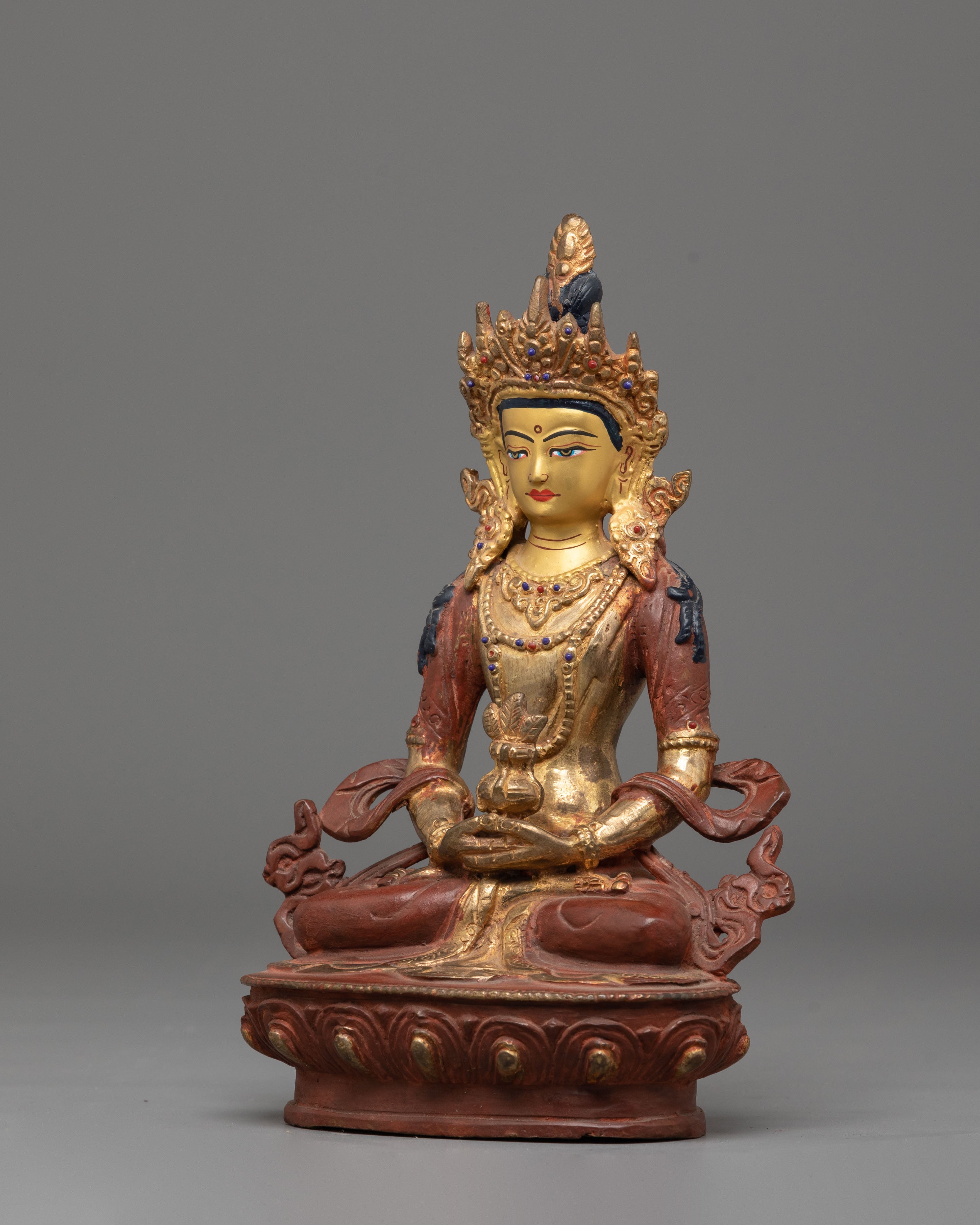 Handmade Statue of Tibetan Deity Amitayus | Compassion and Longevity