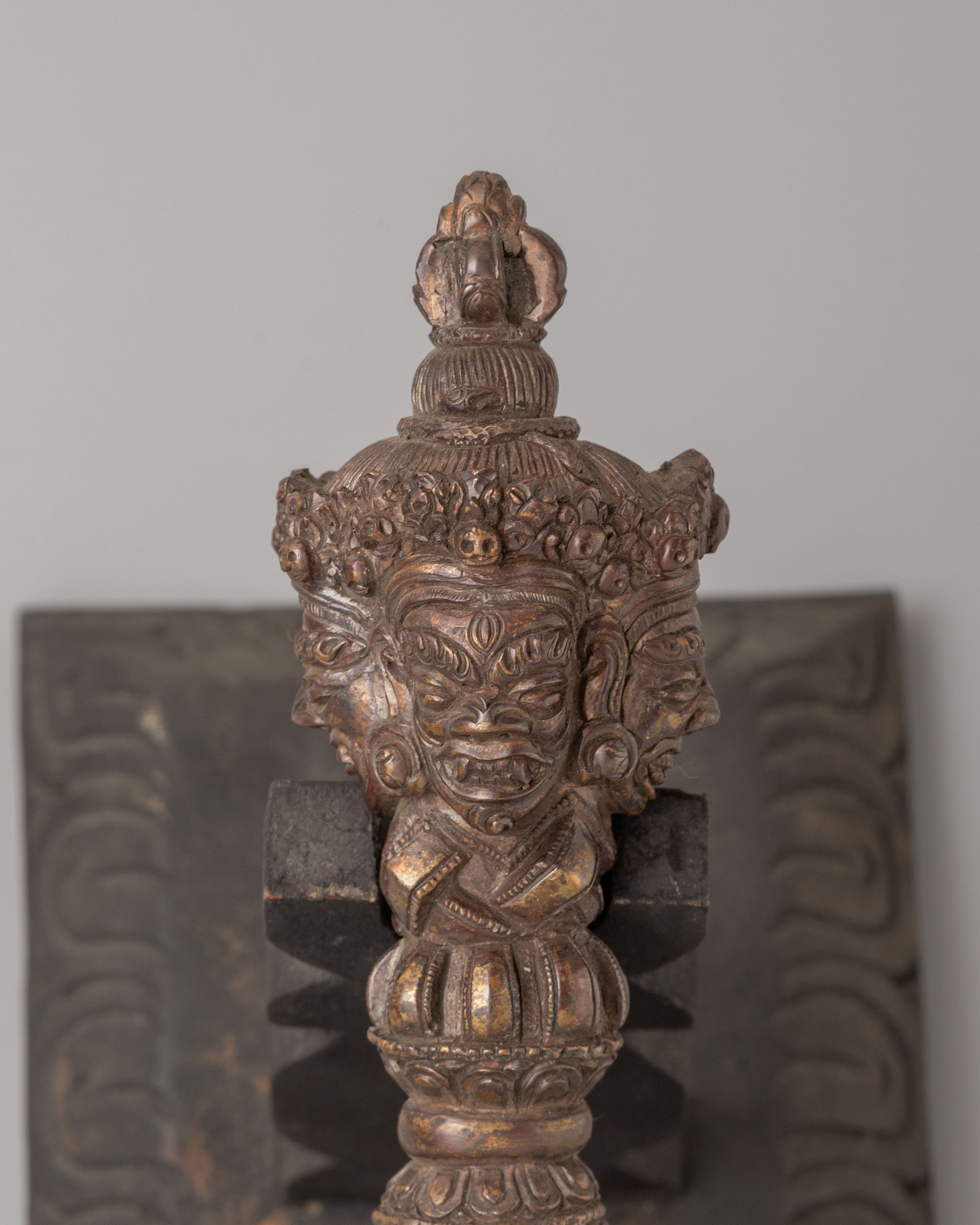 Ritual Phurba Dagger With Stand | Sacred Vajrayana Ceremonial Blade