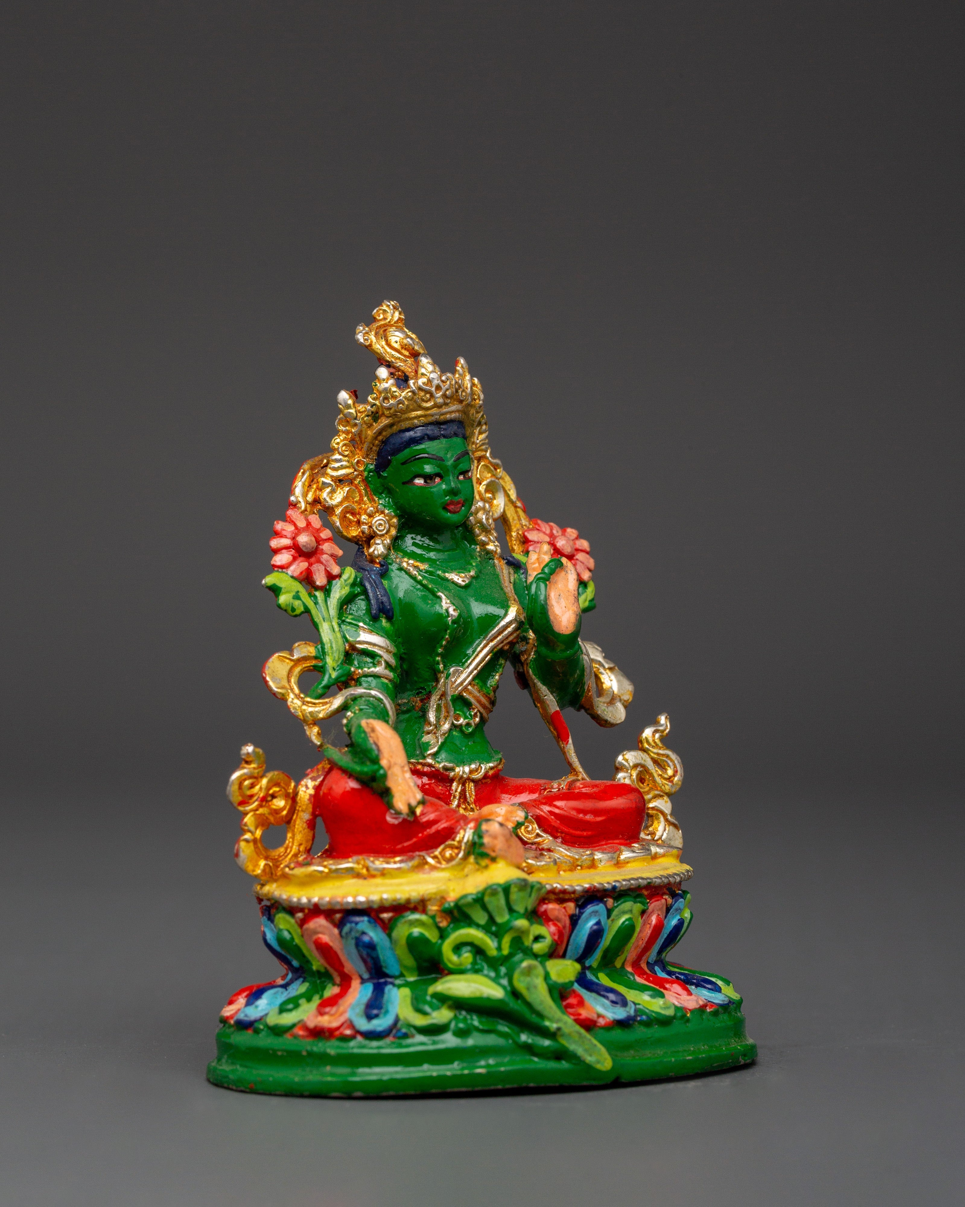 Copper Green Tara Sculpture | Altar Home Decor