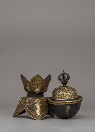 Traditionally Handworked Ritual Offering Kapala Set | Ritual Item for Shrine