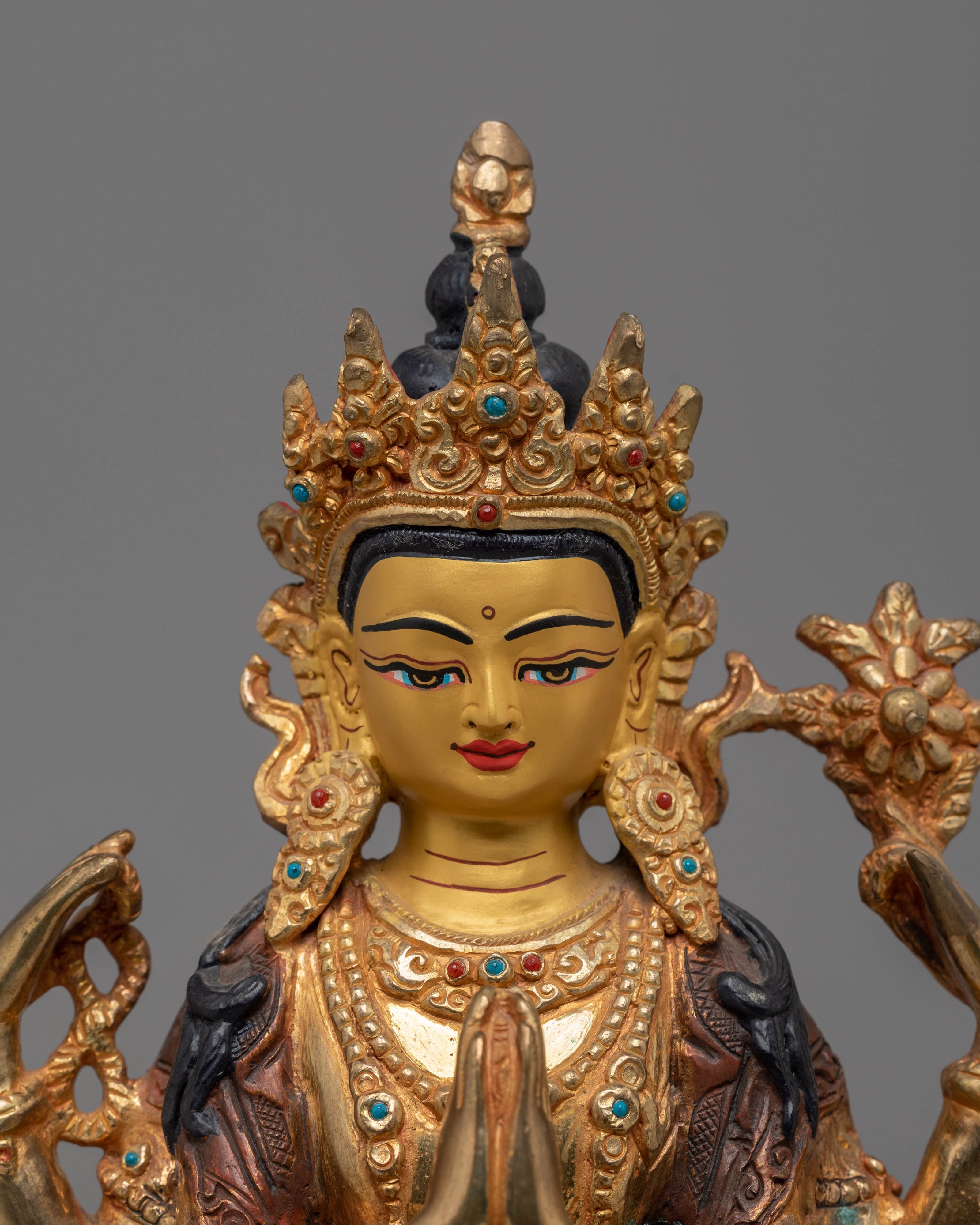 Tibetan Bodhisattva chenrezig Handmade Statue | Buddhist Sculpture
