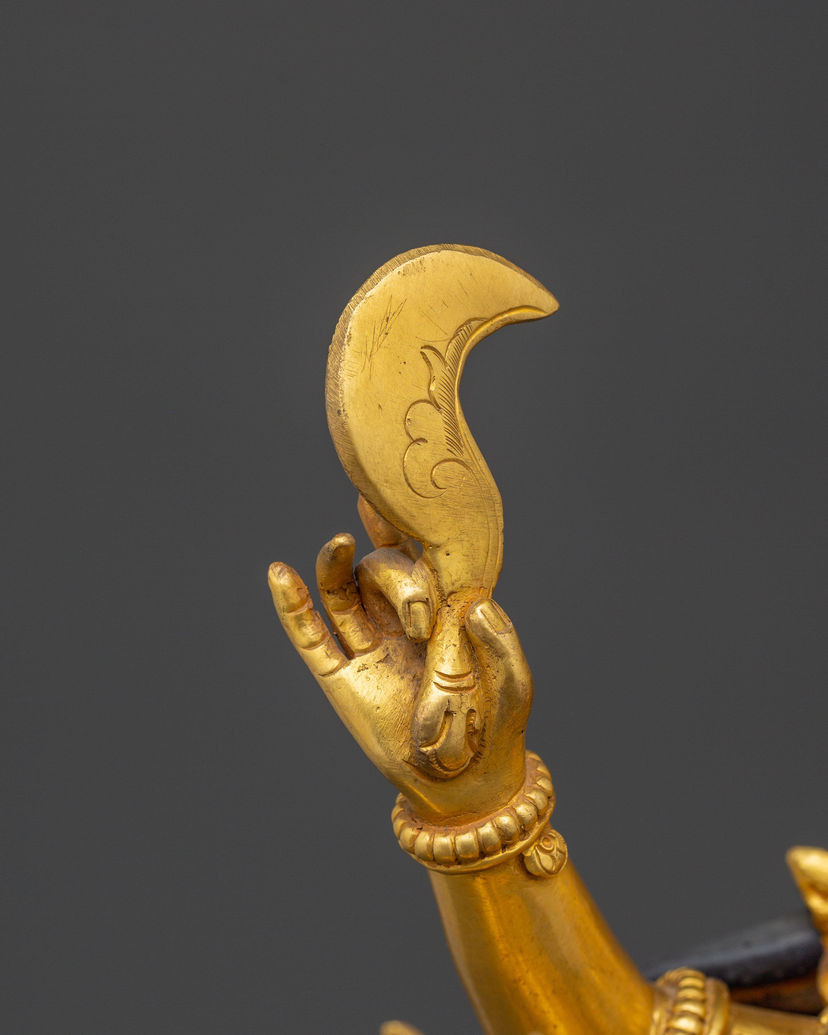 Copper Mahakali Statue | Copper Body with Gold Plating
