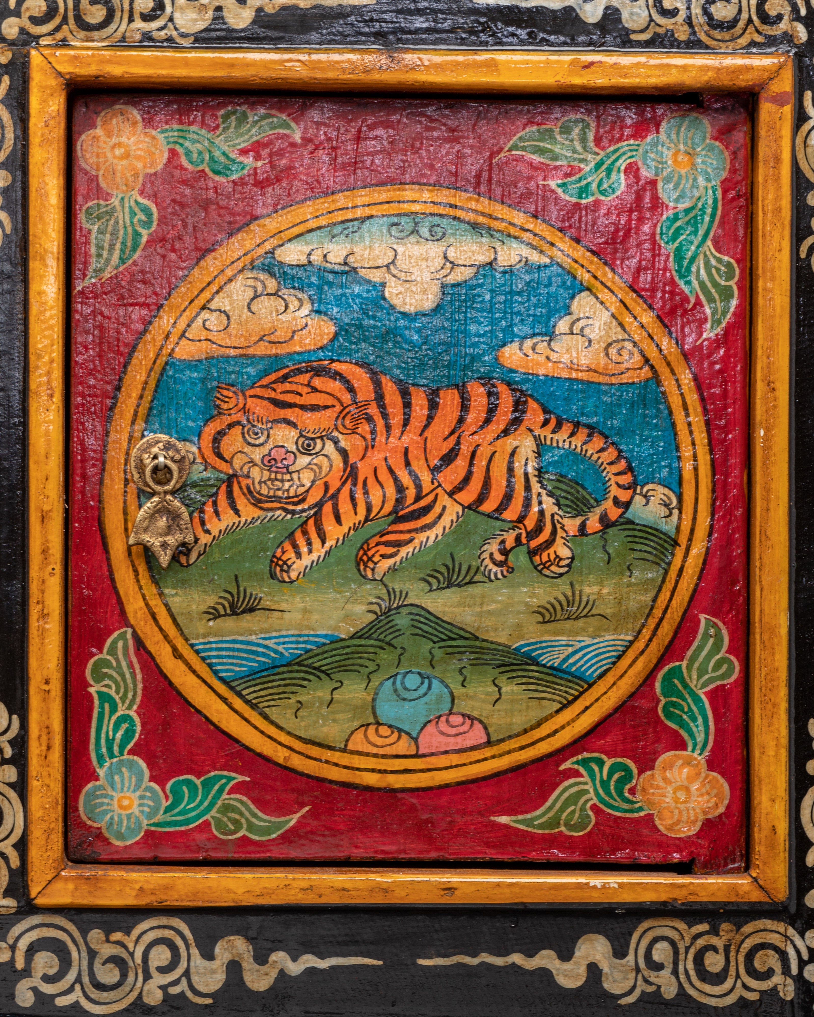 Tibetan Cabinet with Door | Buddhist Altar Storage