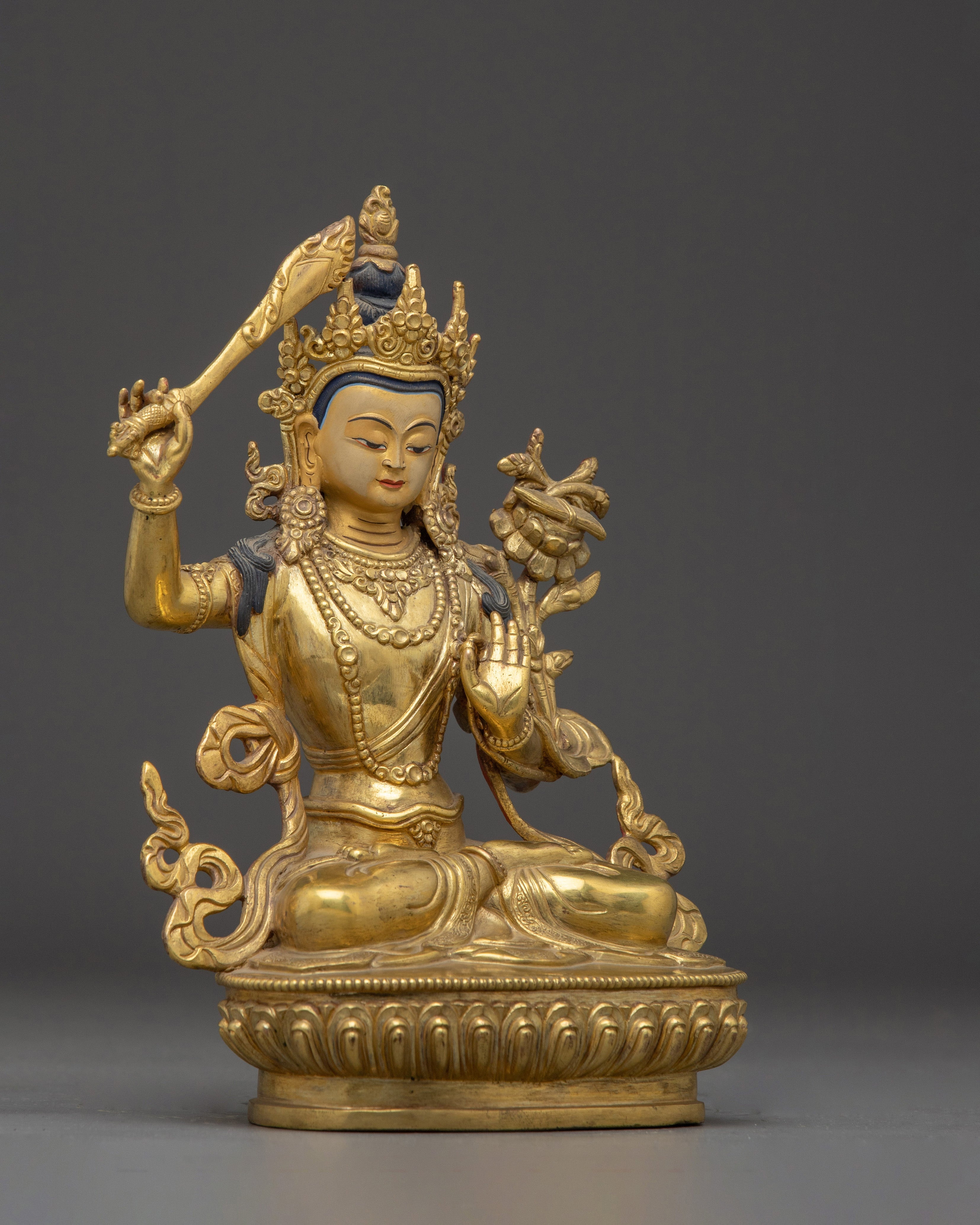 Handmade Divine Wisdom Bodhisattva Manjusrhi Statue | The Deity of Knowledge